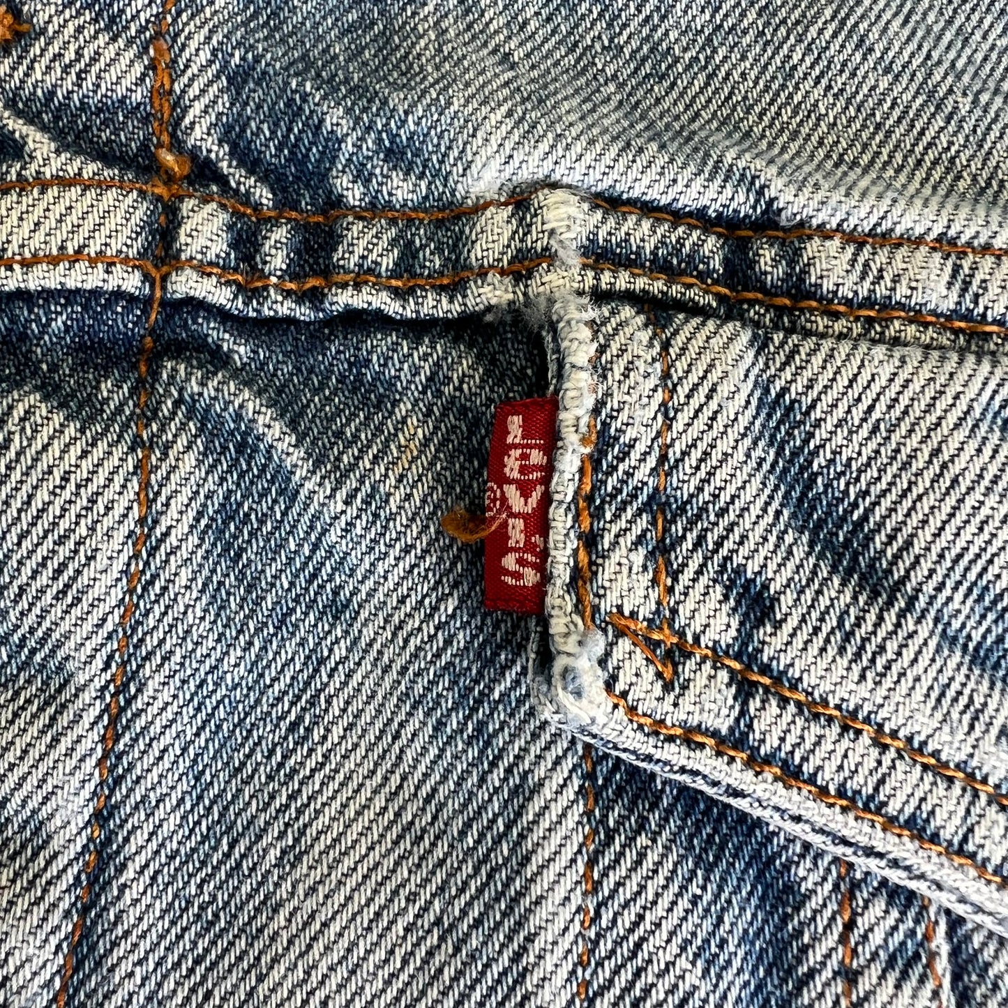 90s Levi's Type 3 Jean Trucker Jacket Plaid Lined Blue Light Wash 70699-0289 - Large