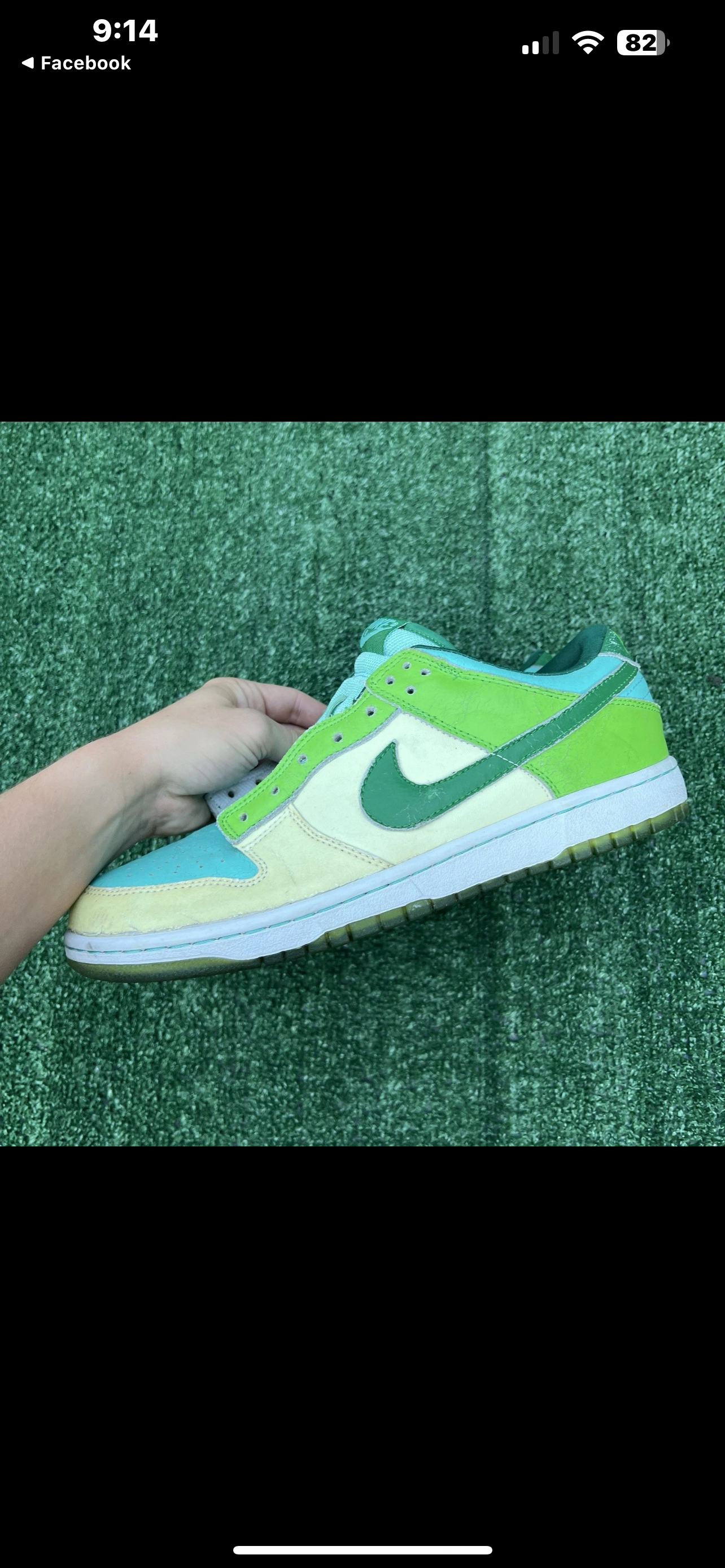 VTG Nike Dunk Low Glow In The Dark Mens Size 11 ?Green White Distressed Y2K Skate