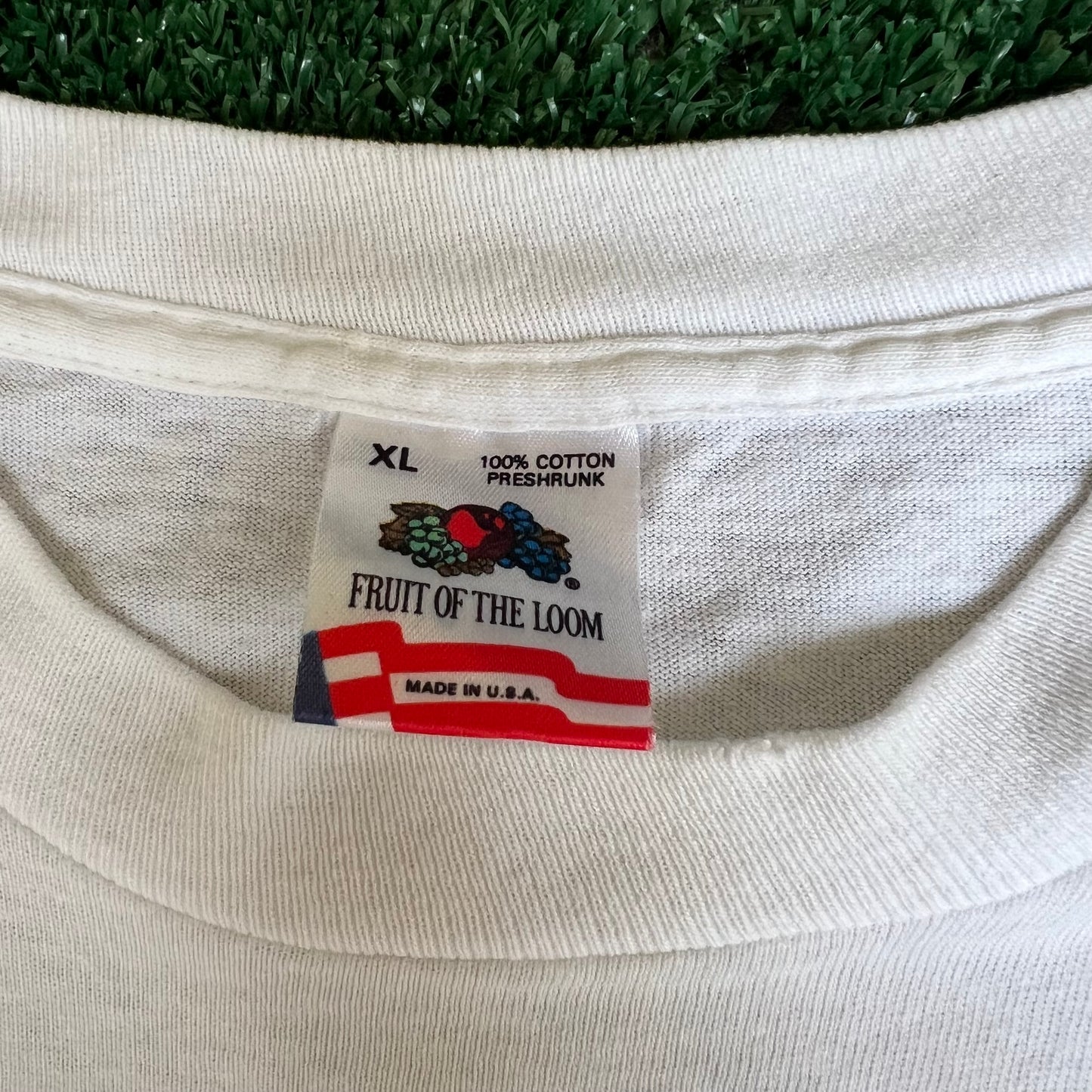 Vintage 1988 Men's Miami Bud Light Coke Triatholon Cartoon White T-Shirt - XL USA