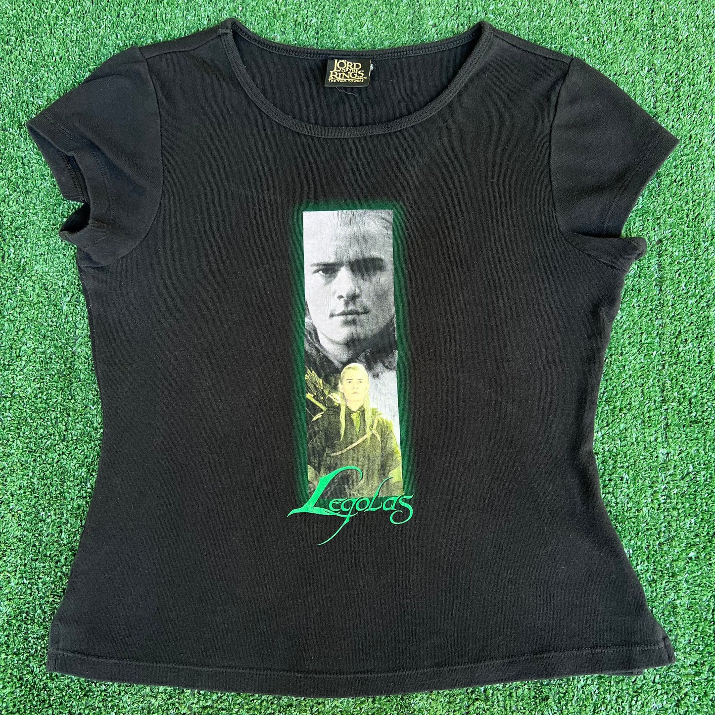 VTG Y2K 2002 Women The Lord Of The Rings The Two Towers Leolas Black Shirt - Large