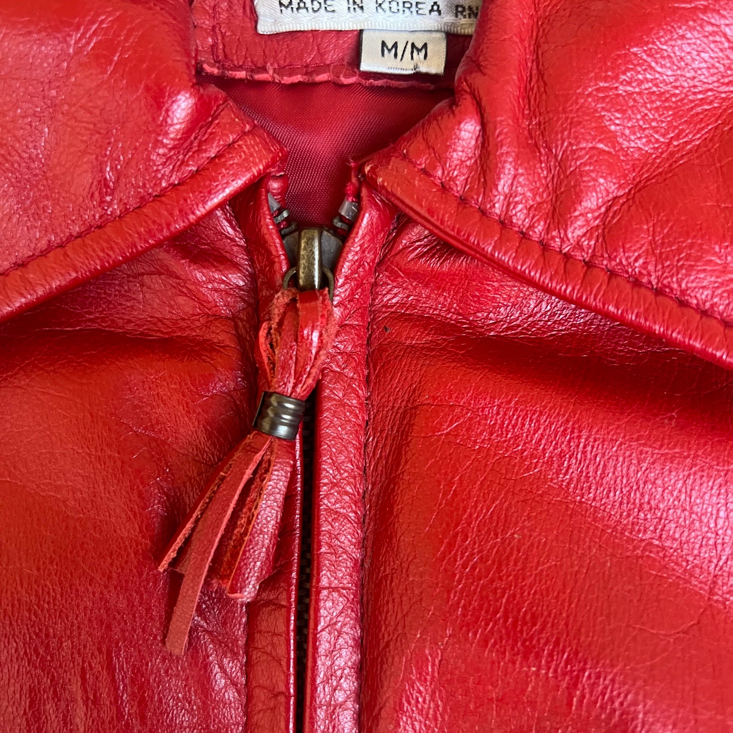 Vintage 80s Men's G-III G3 Michael Jackson Red Leather Bomber Jacket Medium