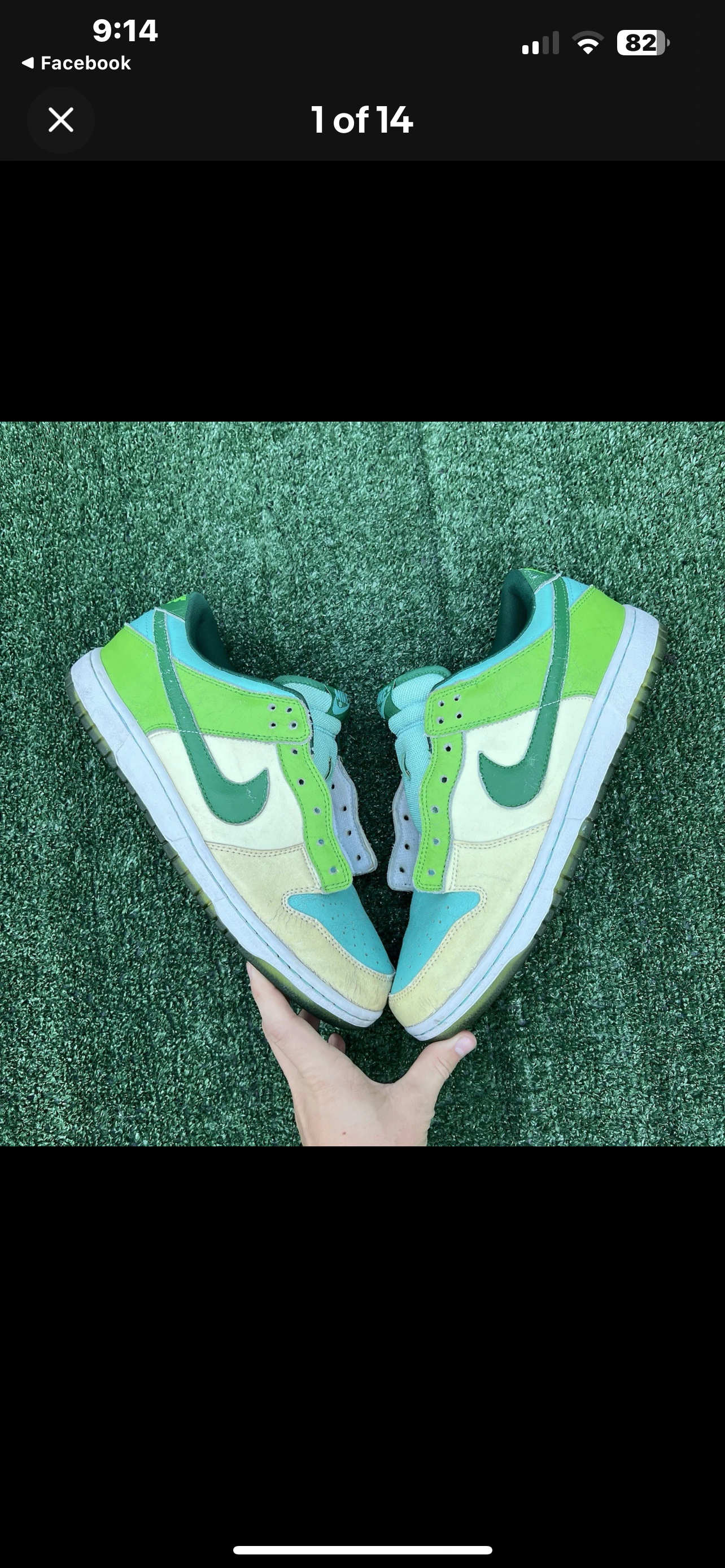 VTG Nike Dunk Low Glow In The Dark Mens Size 11 ?Green White Distressed Y2K Skate
