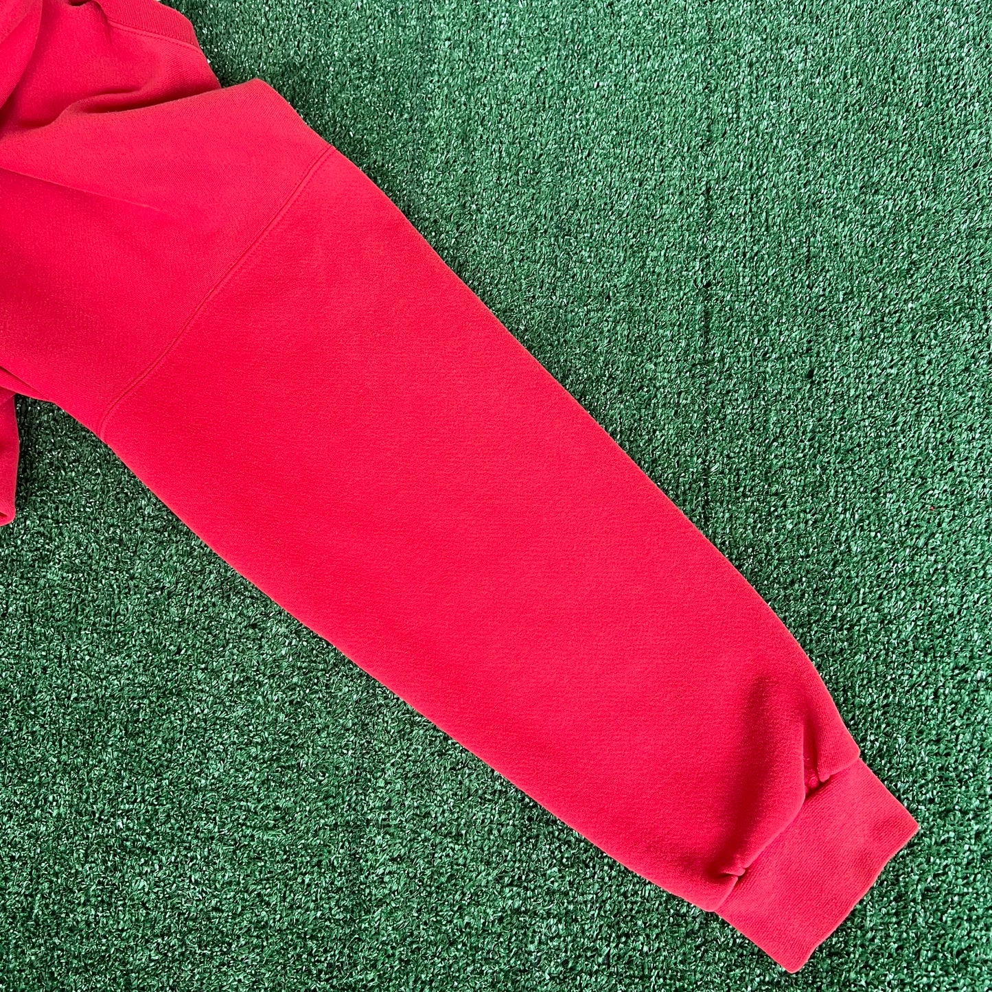 Y2K Nike Red White Essential Side Swoosh Heavyweight Crewneck Sweatshirt - XL