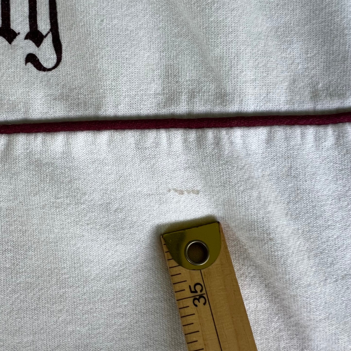 70s Southern Illinois University Salukis White Burgundy Stripe Sweatshirt - Large