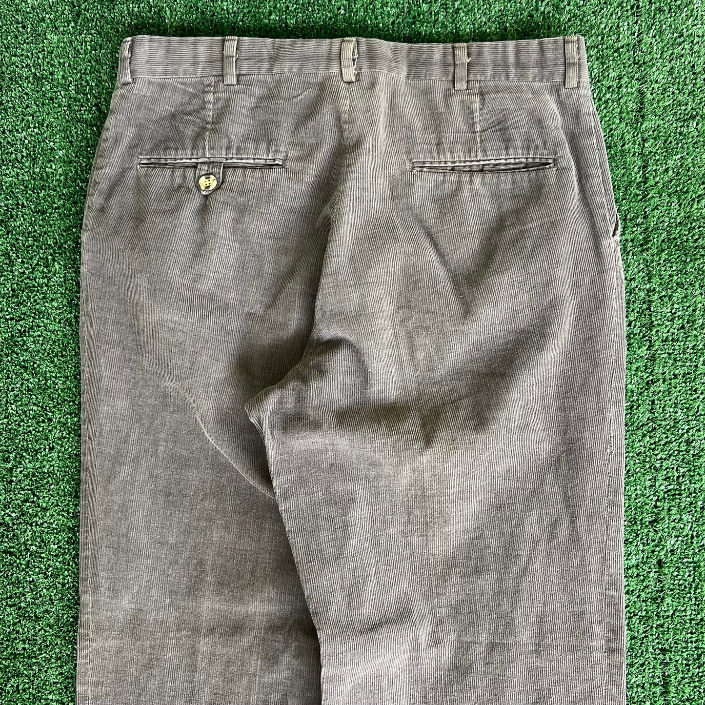 70s Gray Corduroy Wide-Leg Baggy Pants - 32x29.75" 19.5" Openings