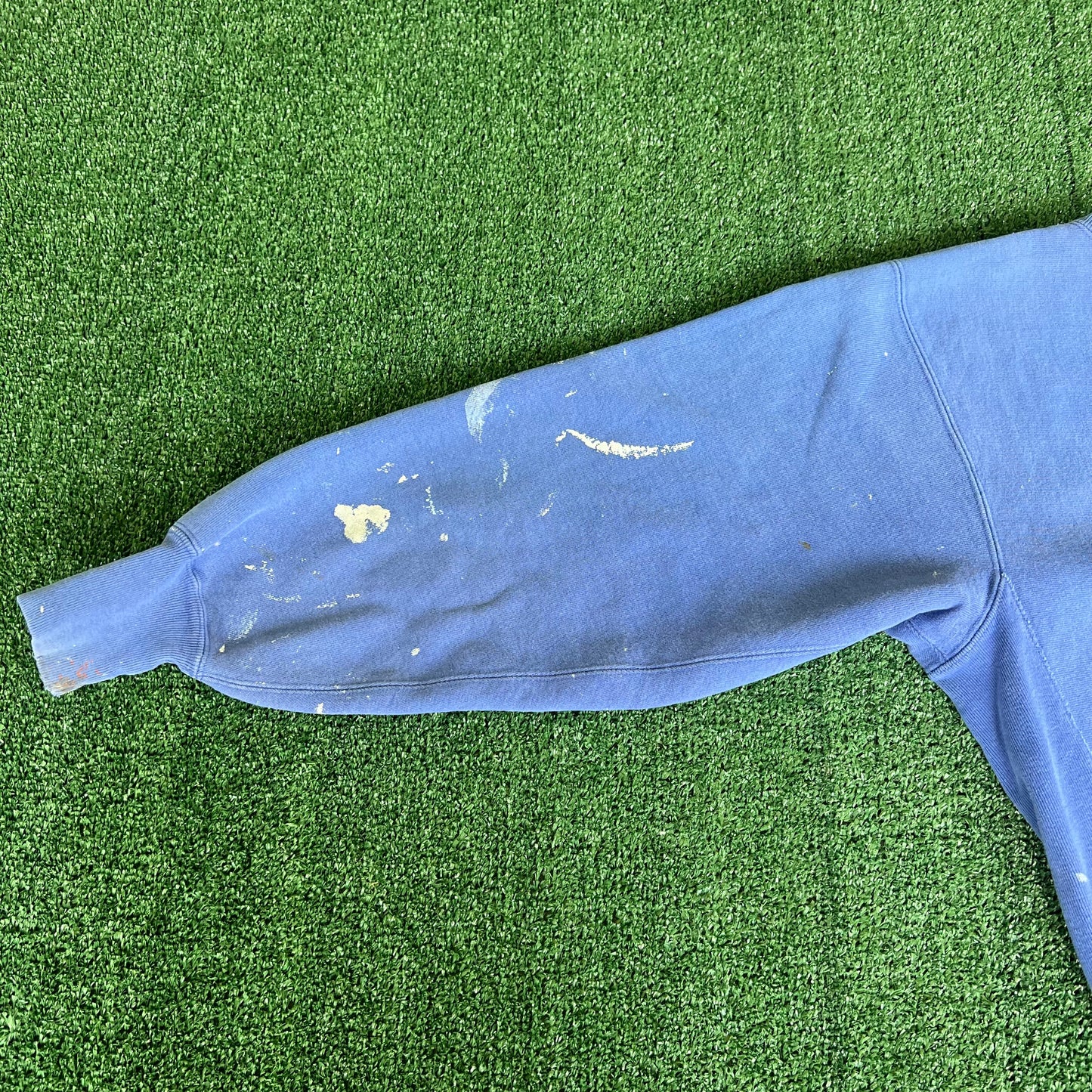90s Champion Reverse Weave Grand Hotel Mackinac Island Blue Paint Splatter Sweatshirt - Large