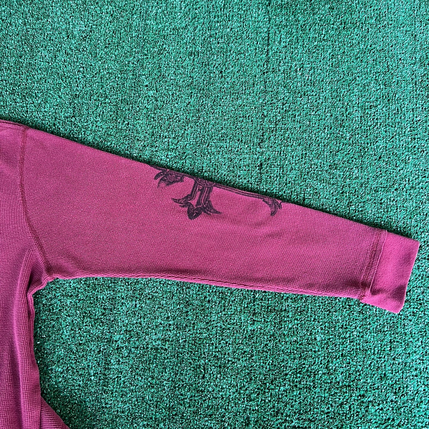 Y2K MMA Elite Cross Tribal Dark Red Thermal Long Sleeve T-Shirt - XL