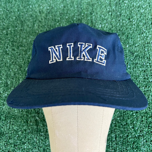 80s Nike Yupoong Navy Blue Low Profile Snapback Hat