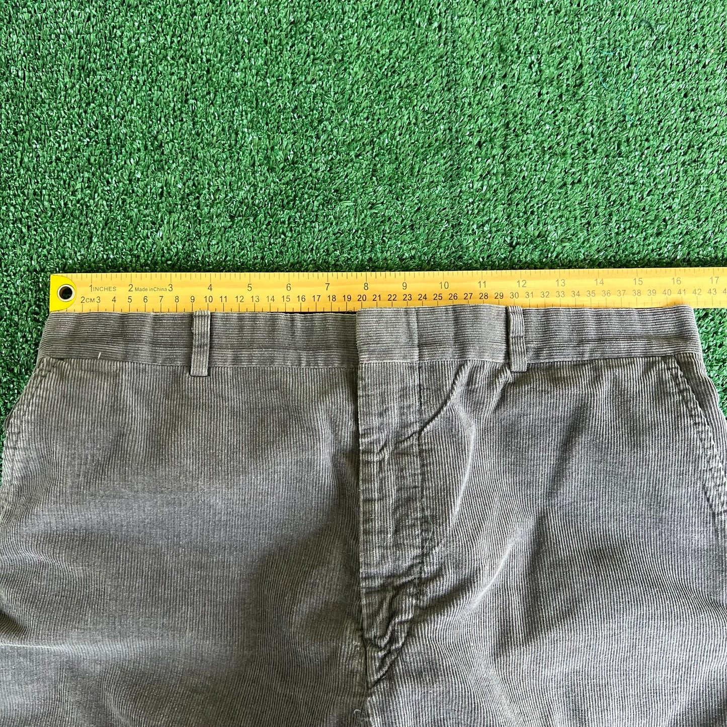 70s Gray Corduroy Wide-Leg Baggy Pants - 32x29.75" 19.5" Openings