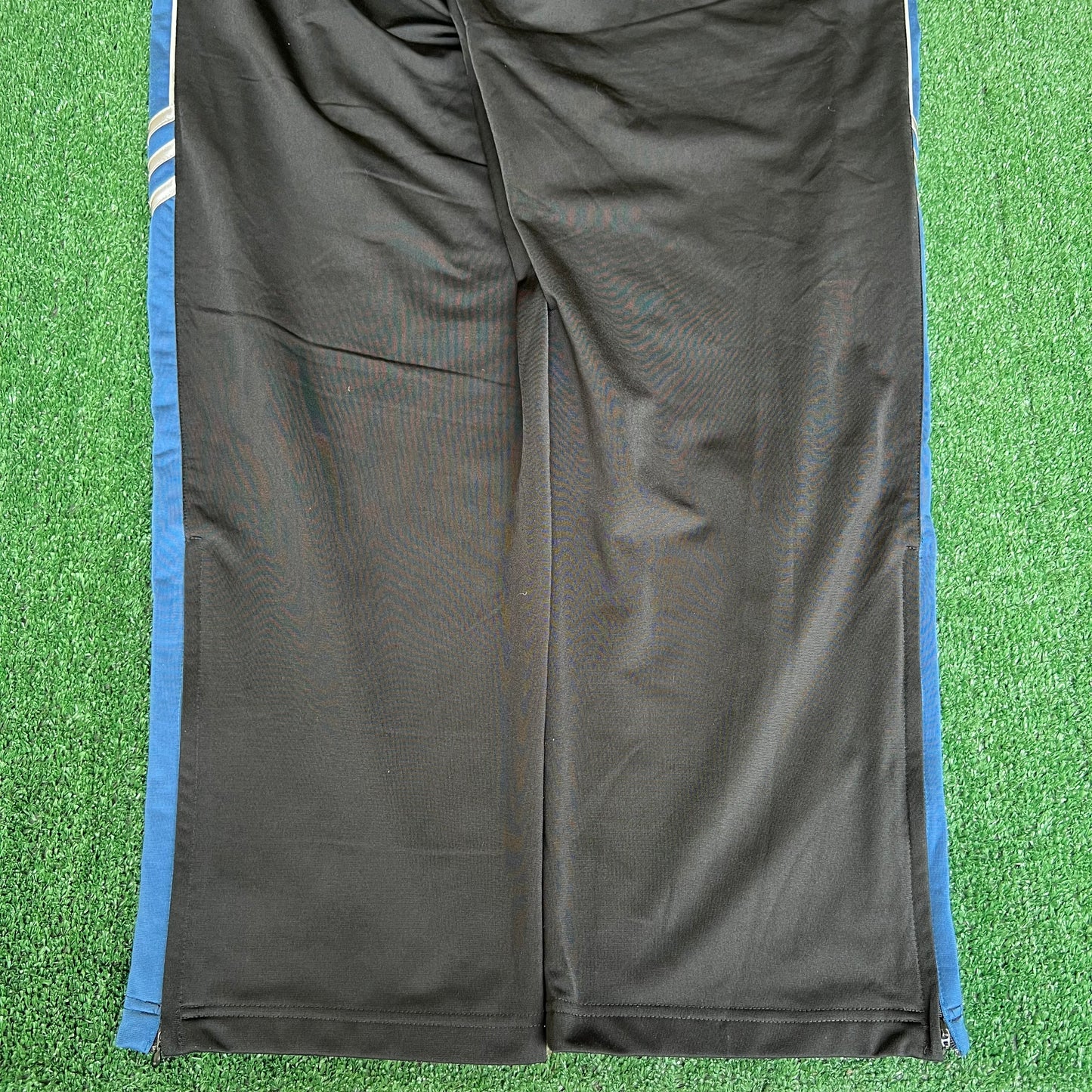 Vintage Y2K Men's Adidas Black Blue Baggy Track Pants - XL 35x32.5" 19" Openings