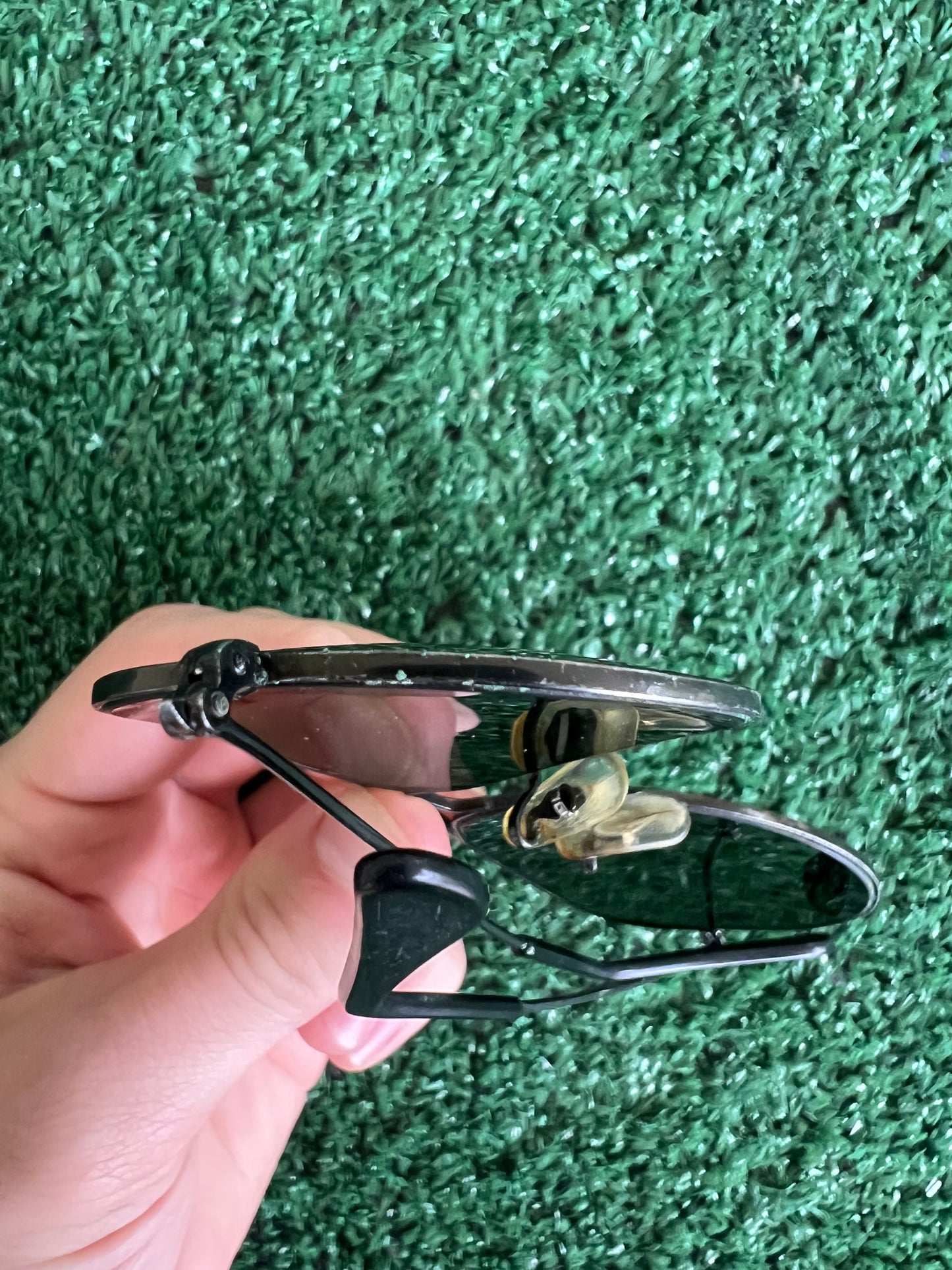 80s Ray-Ban Bausch & Lomb Black Frame Black Glass Lens Aviators 58-14 W Case