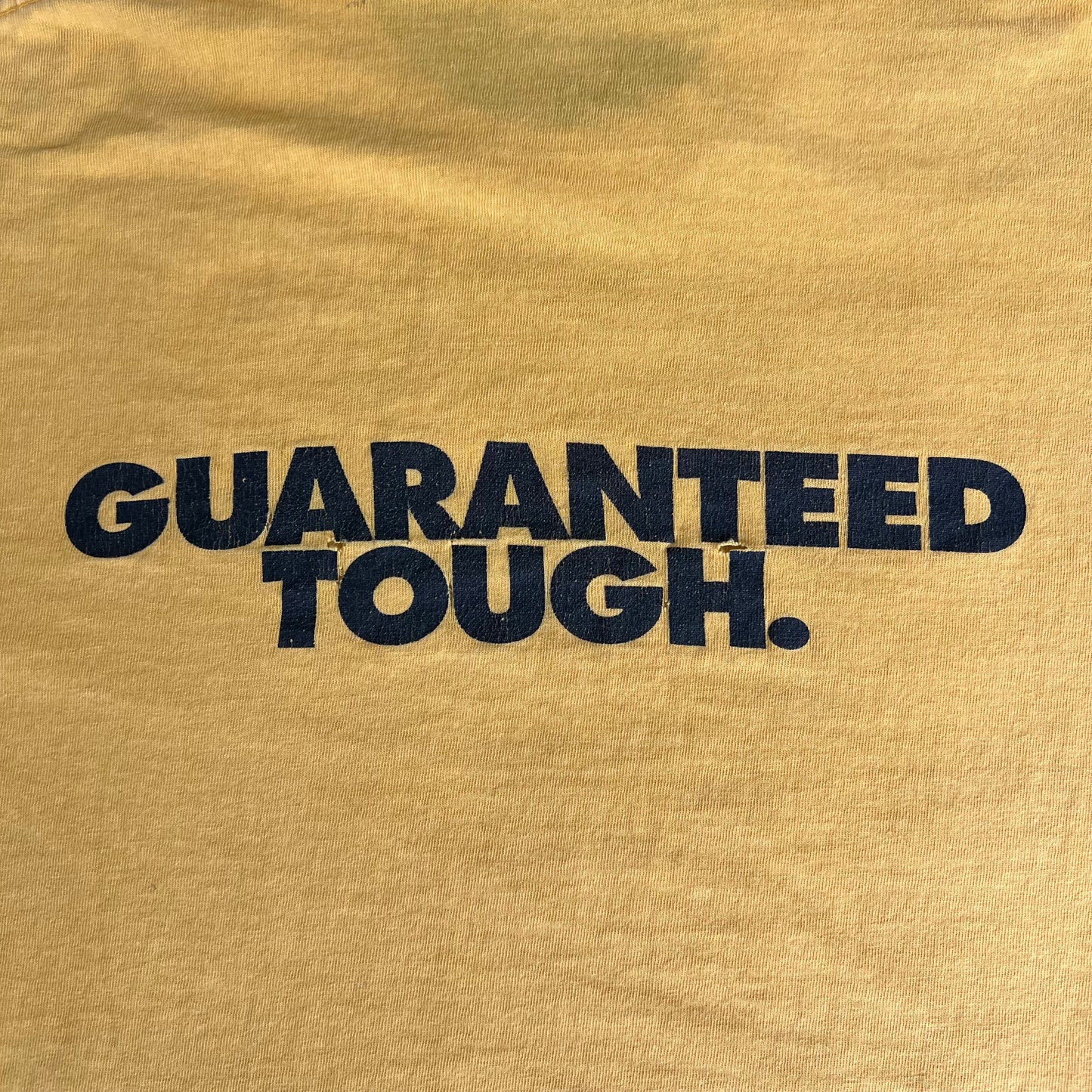 90s DeWalt Tools Yellow Distressed Single Stitch T-Shirt - Large