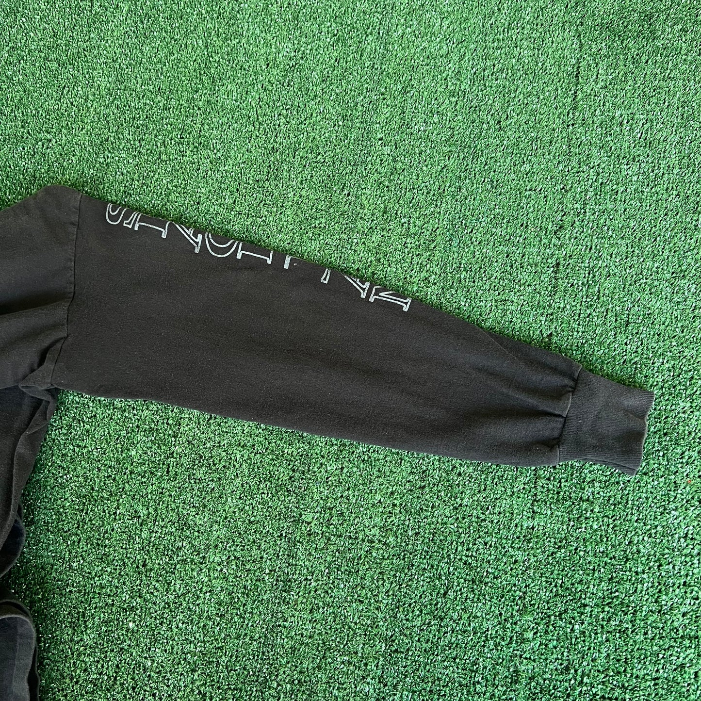 1996 Space Jam Movie Promo Tune Squad Faded Black Long Sleeve T-Shirt - Medium