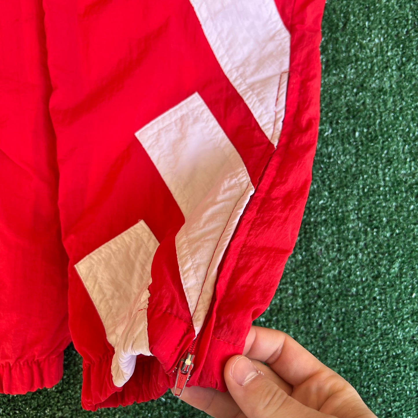 Vintage 90s Men's Adidas Tapered Leg Logo Red White Track Pants Small 32x31"