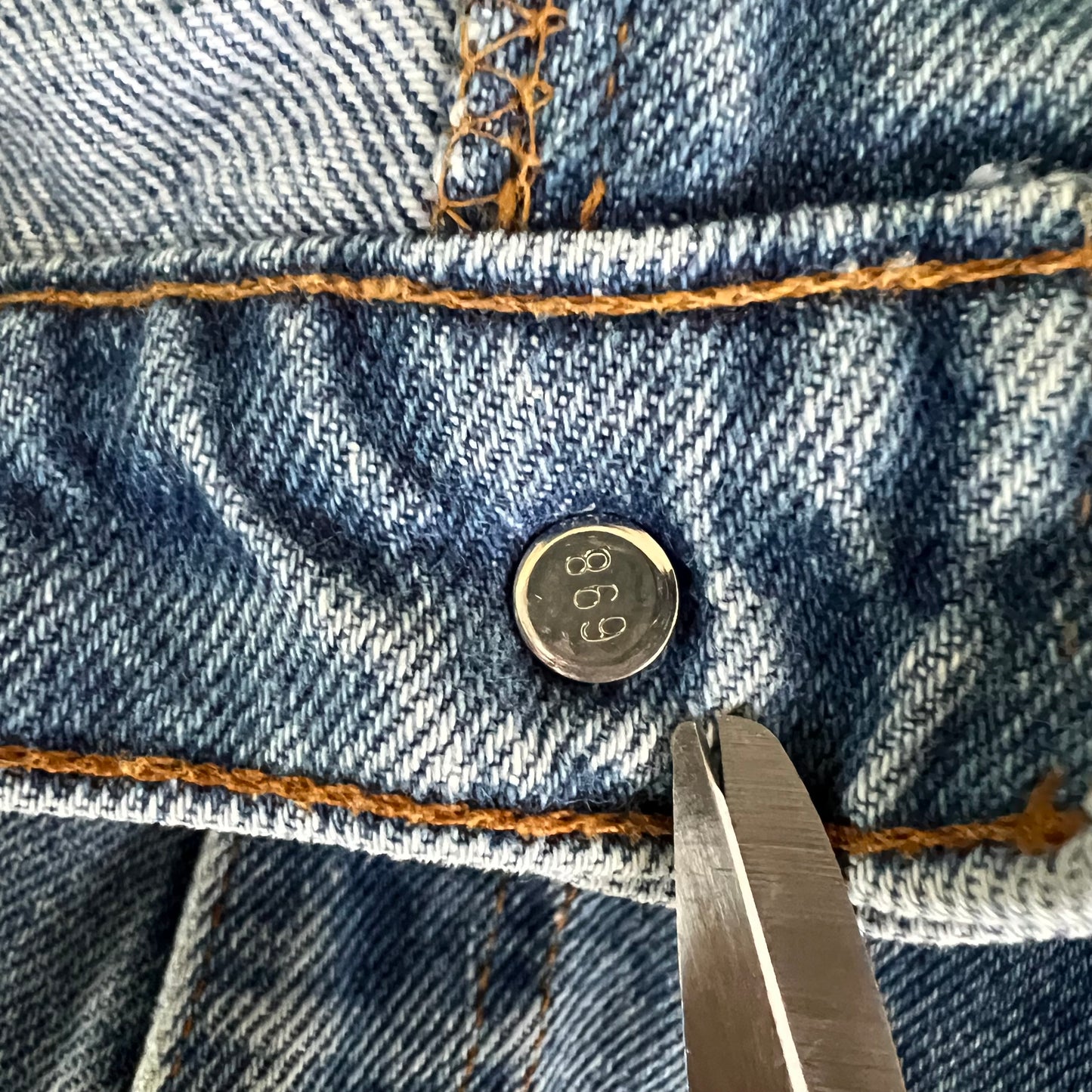 80s Levi's 505 Orange Tab Straight Leg Center Patch Blue Jeans - 36x29"