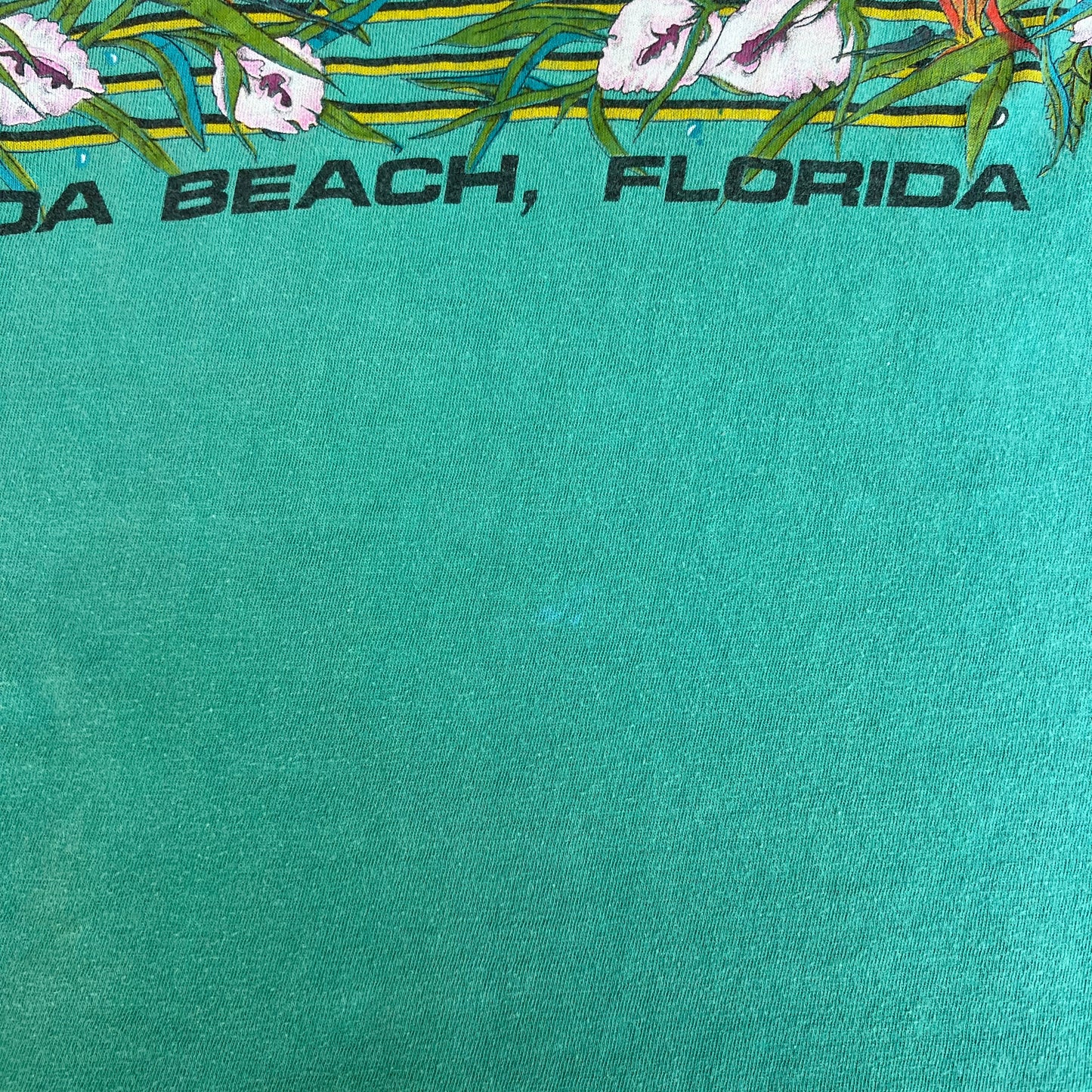 VTG 80s Men's Ron Jon Surf Shop Teal Green Long Sleeve Pocket T-Shirt XL 23x25.5