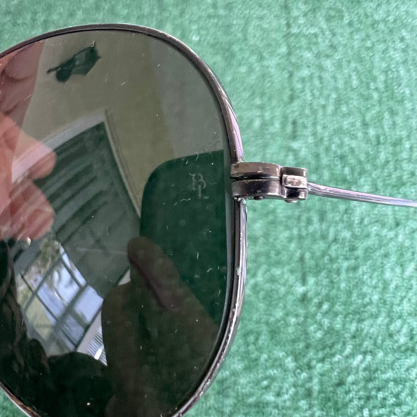 80s Ray-Ban Bausch & Lomb Black Frame Black Glass Lens Aviators 58-14 W Case