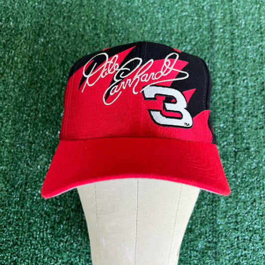 90s Logo Athletic Nascar Dale Earnhardt Sr. Black Dome Sharktooth Snapback Hat