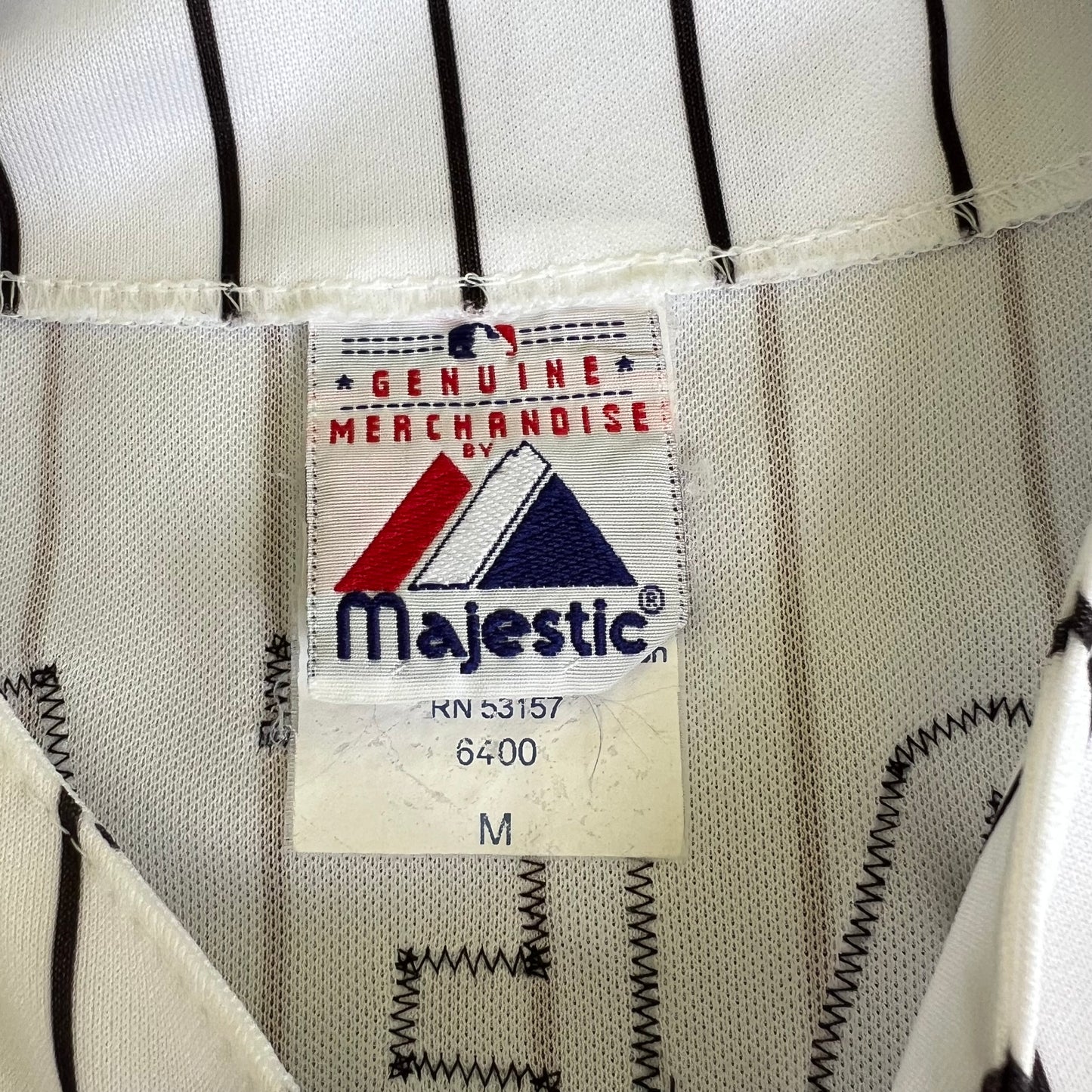 Y2K Majestic MLB Chicago White Sox Joe Crede #24 White Pinstripe Baseball Jersey - Medium