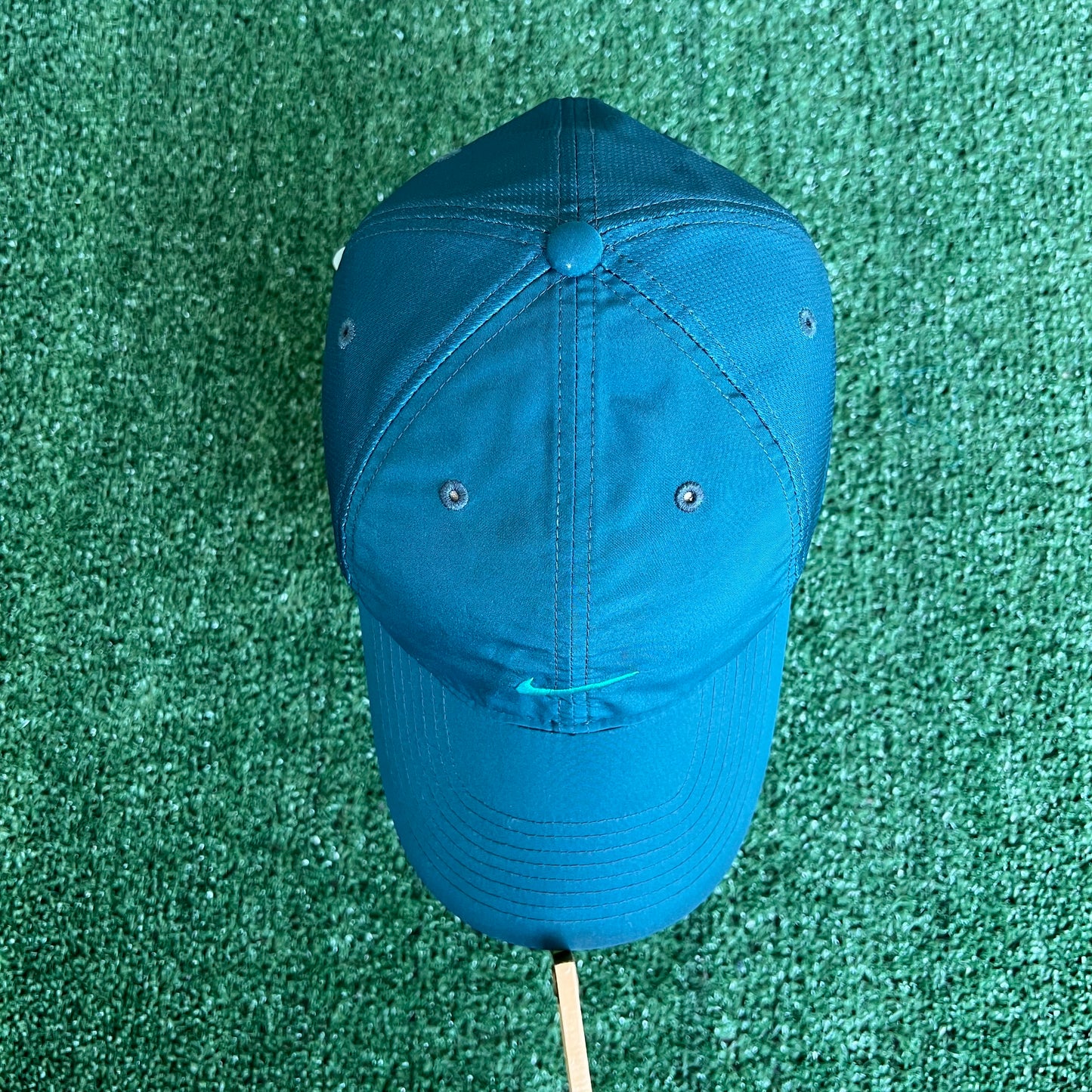 Y2K Nike Dark Teal Dri-Fit Running Performance Strapback Hat