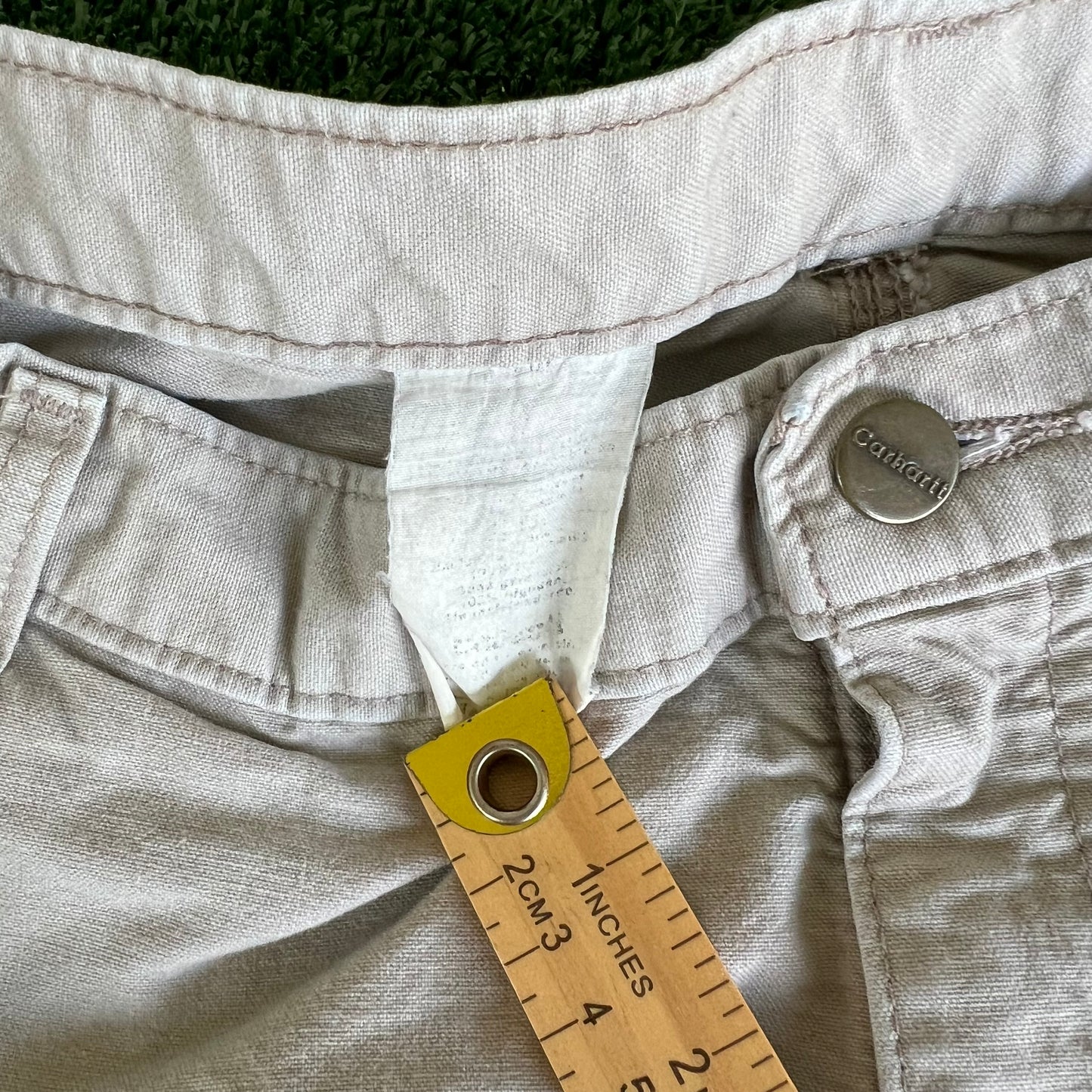 Y2K Carhartt B144 TAN Light Khaki Carpenter Shorts - 38x8"