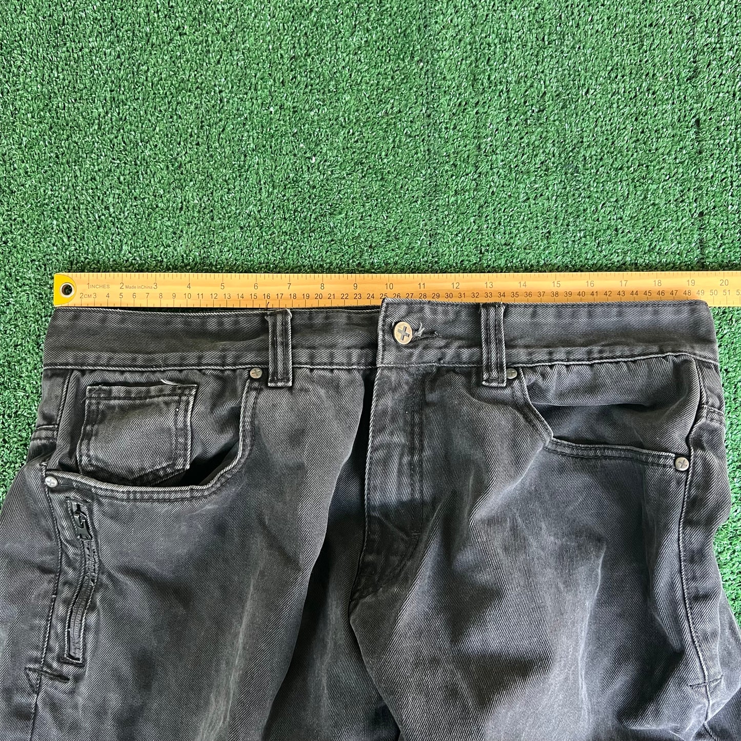 Y2K Men's Rocawear Baggy Wide-Leg Black Jeans 39x31" 20" Open JNCO Style