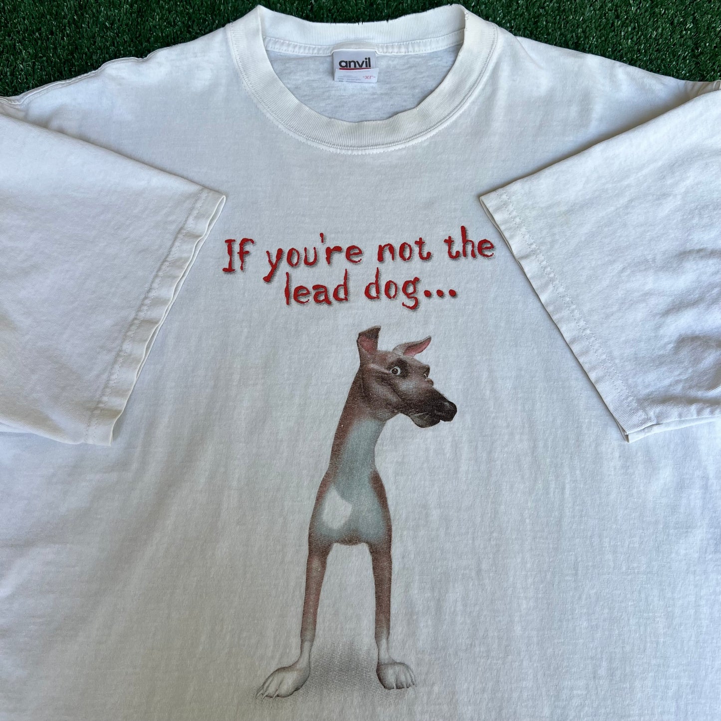 Vintage Y2K Men's Derby Lane Greyhound Dog Butt Racing Funny White T-Shirt - XL