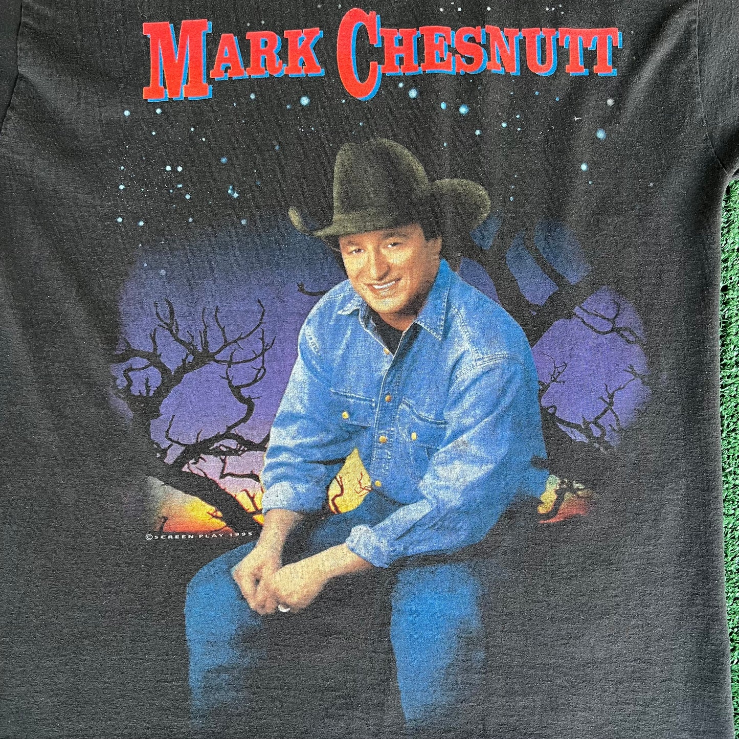 90s Mark Chesnutt Country Music Black T-Shirt - Large