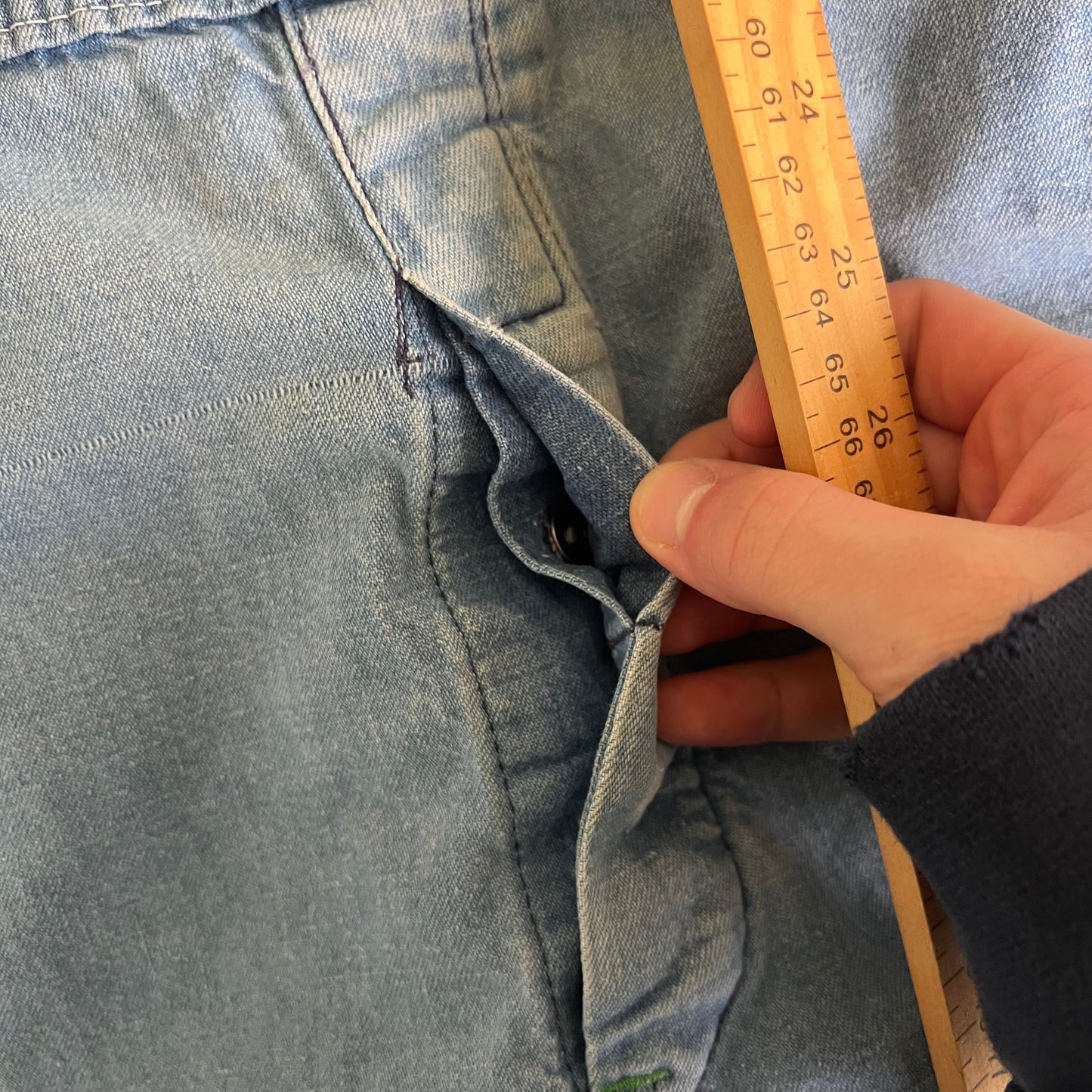 60s Washington Dee Cee Sanforized Light Blue Denim Jean Overalls - 29x27.5