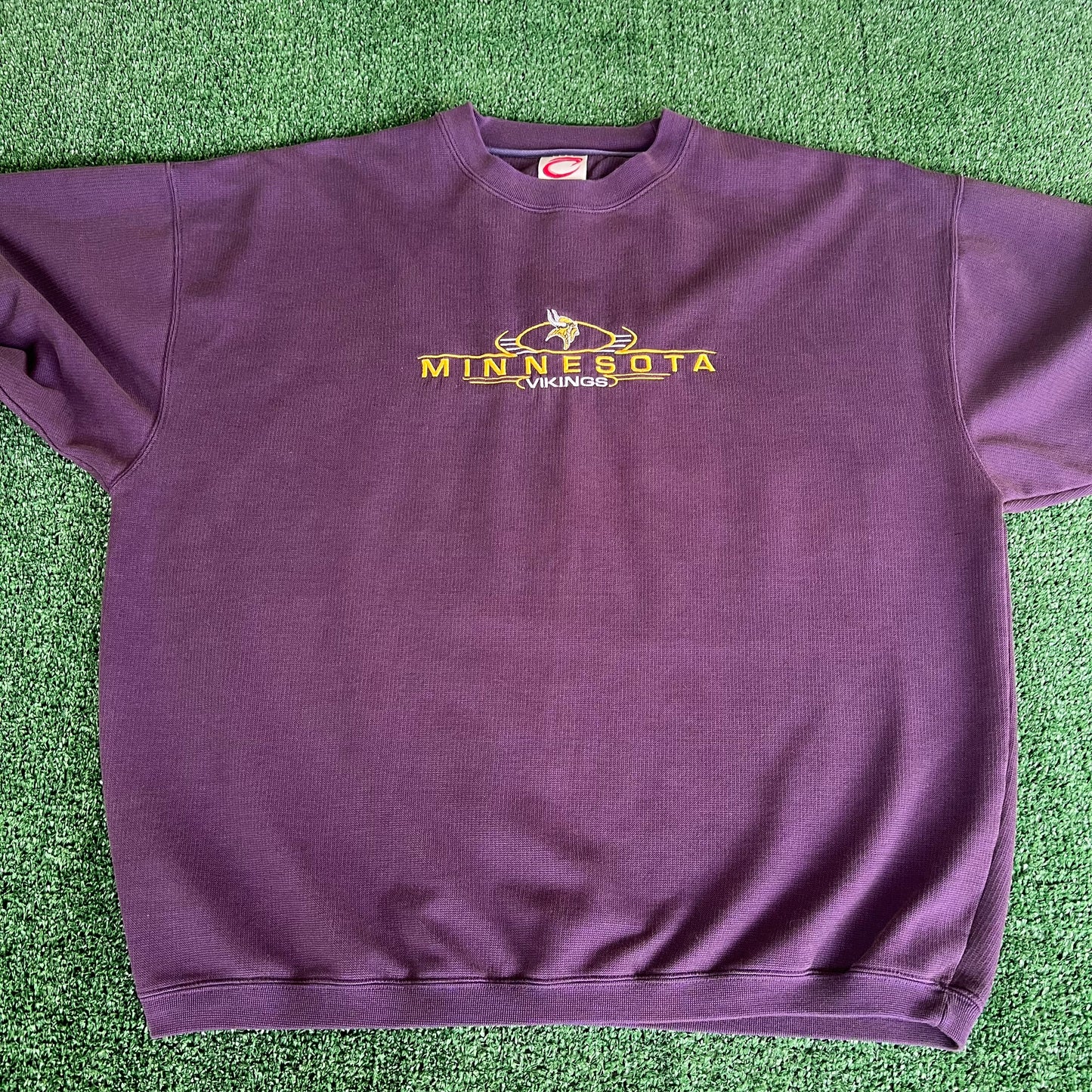 Y2K Cadre Athletic NFL Minnesota Vikings Waffle Knit Thin Sweatshirt - XL