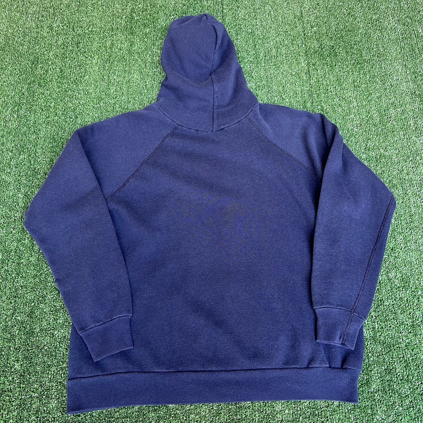 Vintage 70s 80s Auburn Tigers Navy Blue Boxy Raglan Cut Hoodie Medium 23x25"