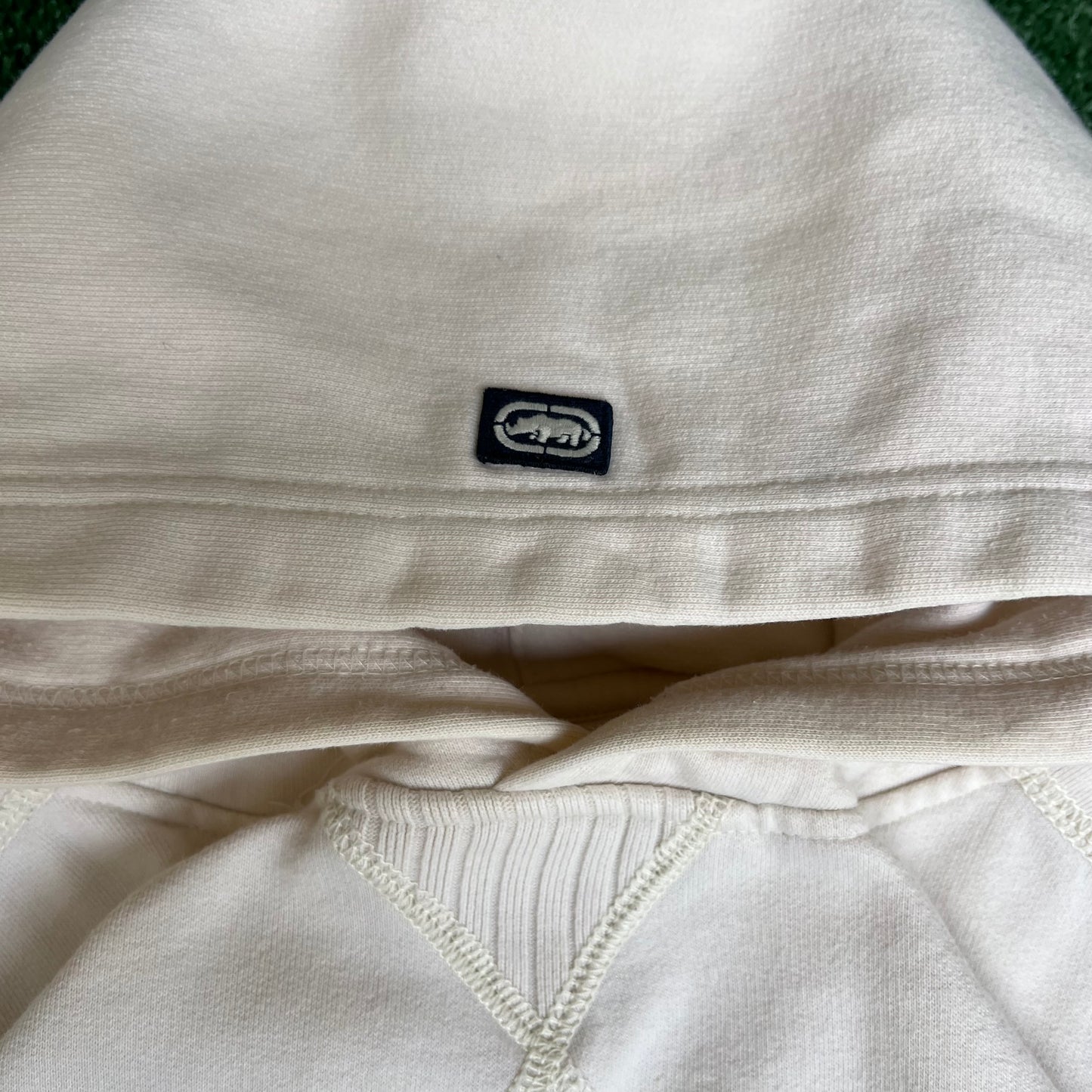 Vintage Y2K Ecko Untld. Hoody Rhino Skater Cream White Heavyweight Hoodie XL