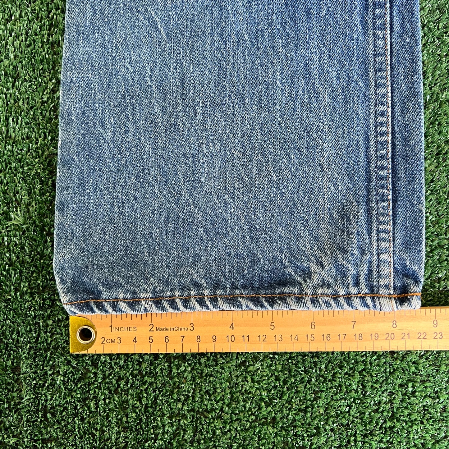 80s Levi's Orange Tab 20517-0217 Bootcut Flare Whisker Blue Jeans 33x30"