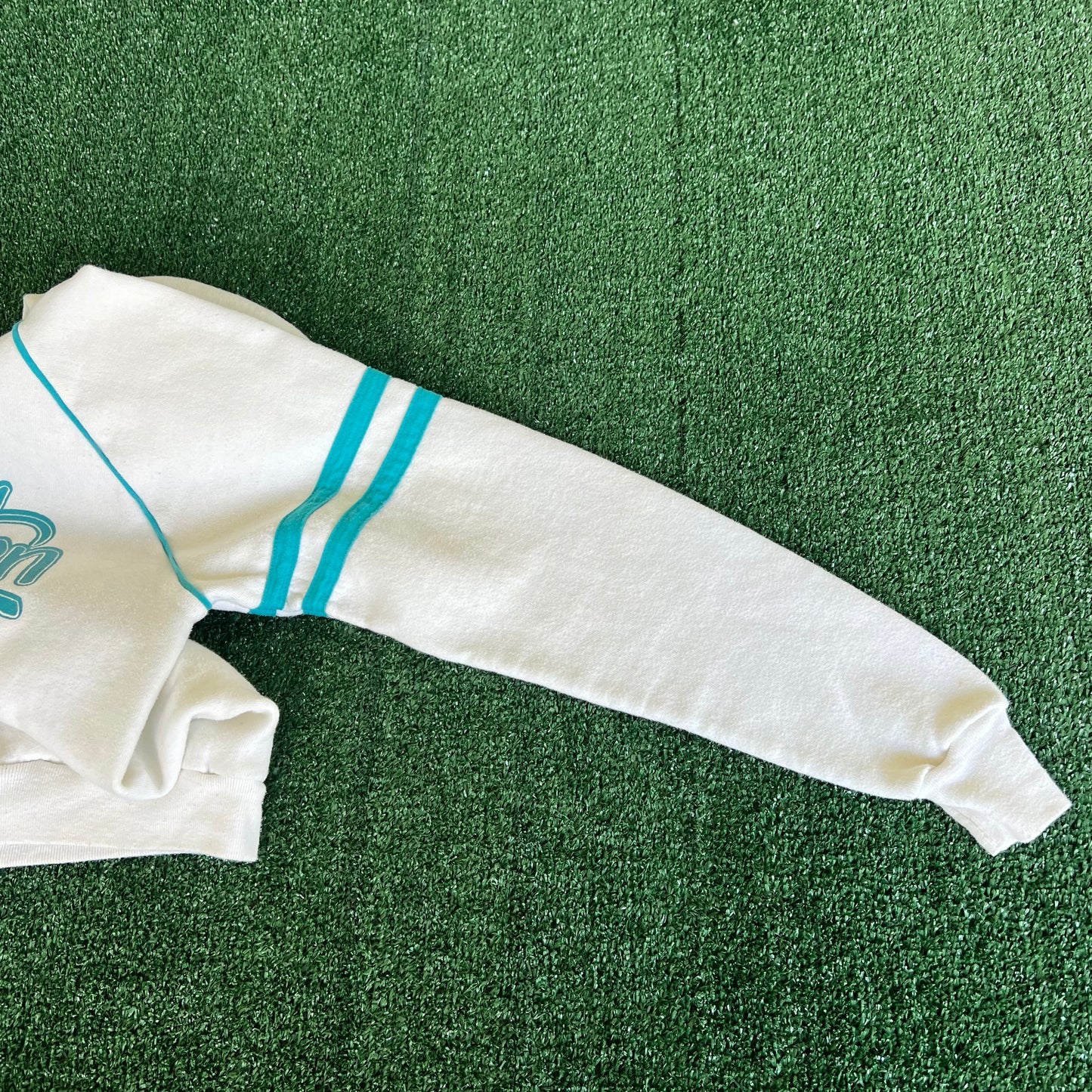 70s Velva Sheen Princeton White Baby Blue Lightweight Hoodie Large 20x24