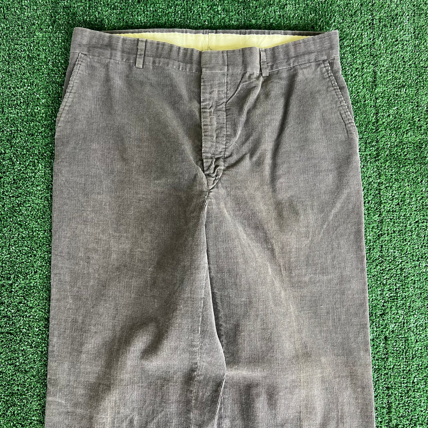 70s Gray Corduroy Wide-Leg Baggy Pants - 32x29.75" 19.5" Openings