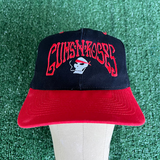 90s Guns N' Roses Hard Rock Band Black Snapback Hat