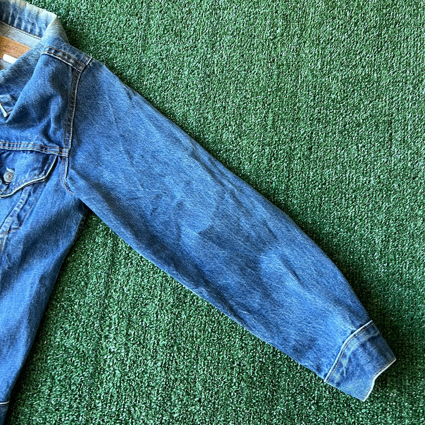 70s Levi’s 70505-0217 Type 3 Indigo Denim Jean Jacket Small E #52 B - Size 36 Small