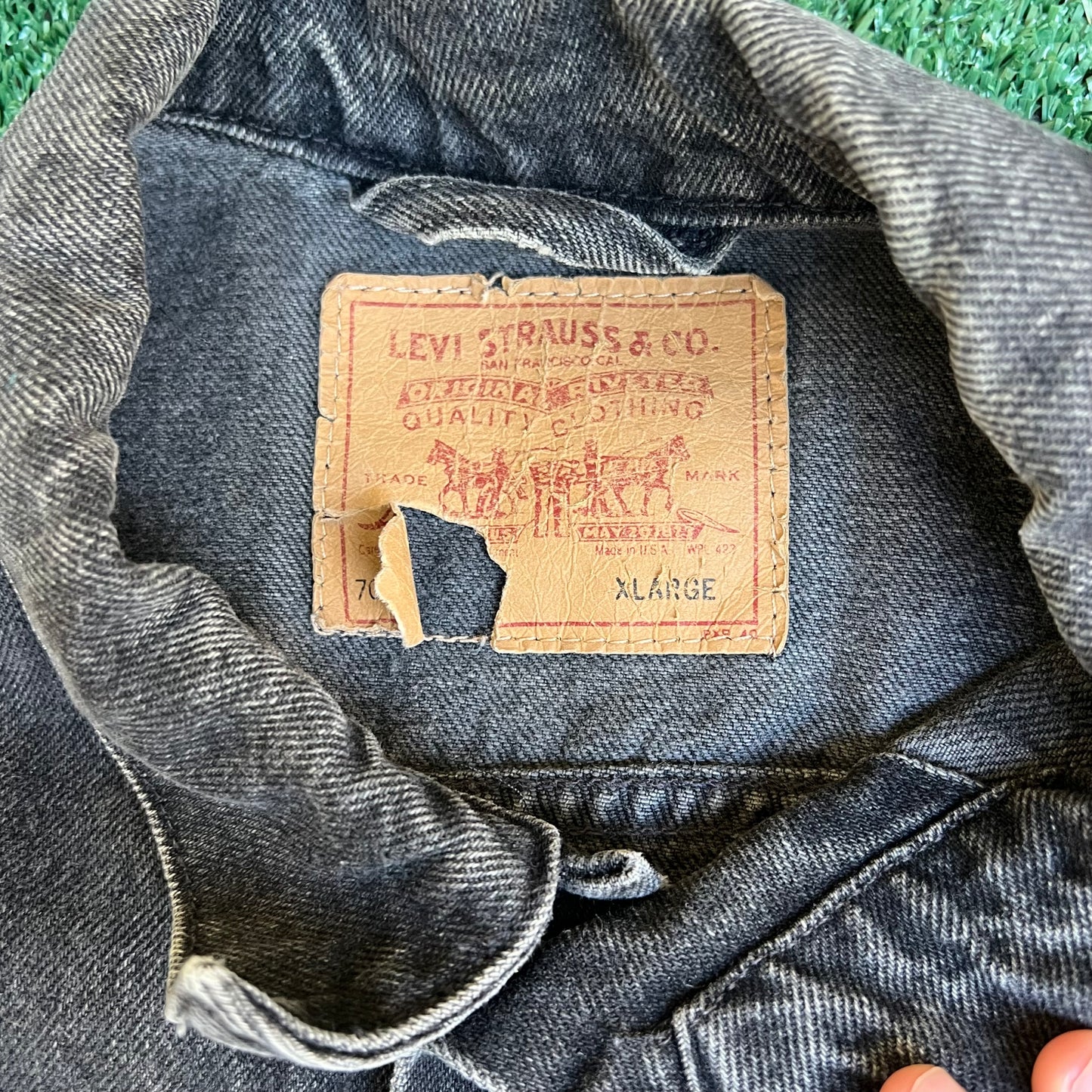 VTG 80s Men's Levi's Black Red Tab 70507-4159 #287 Button USA Trucker Jacket - XL