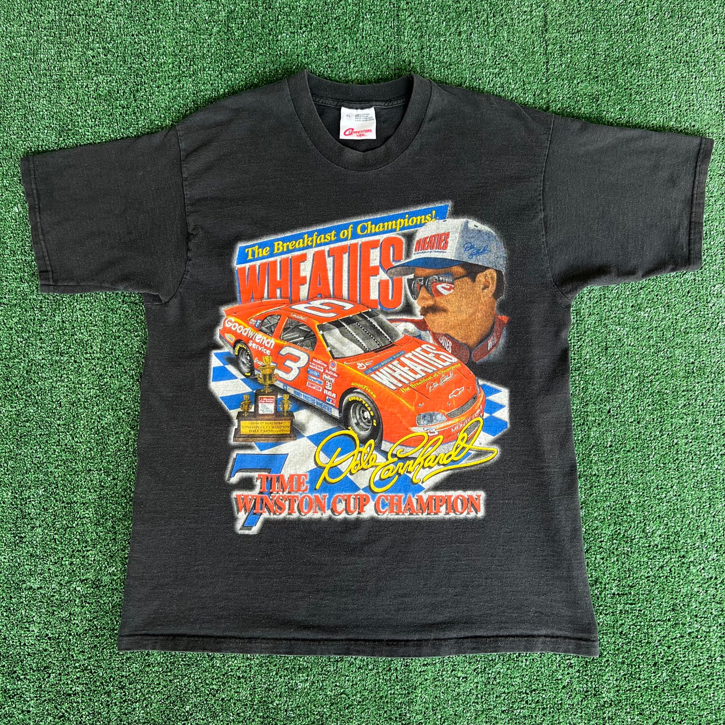 1997 Dale Earnhardt Sr. Wheaties Winston Cup Champions Black T-Shirt - Large
