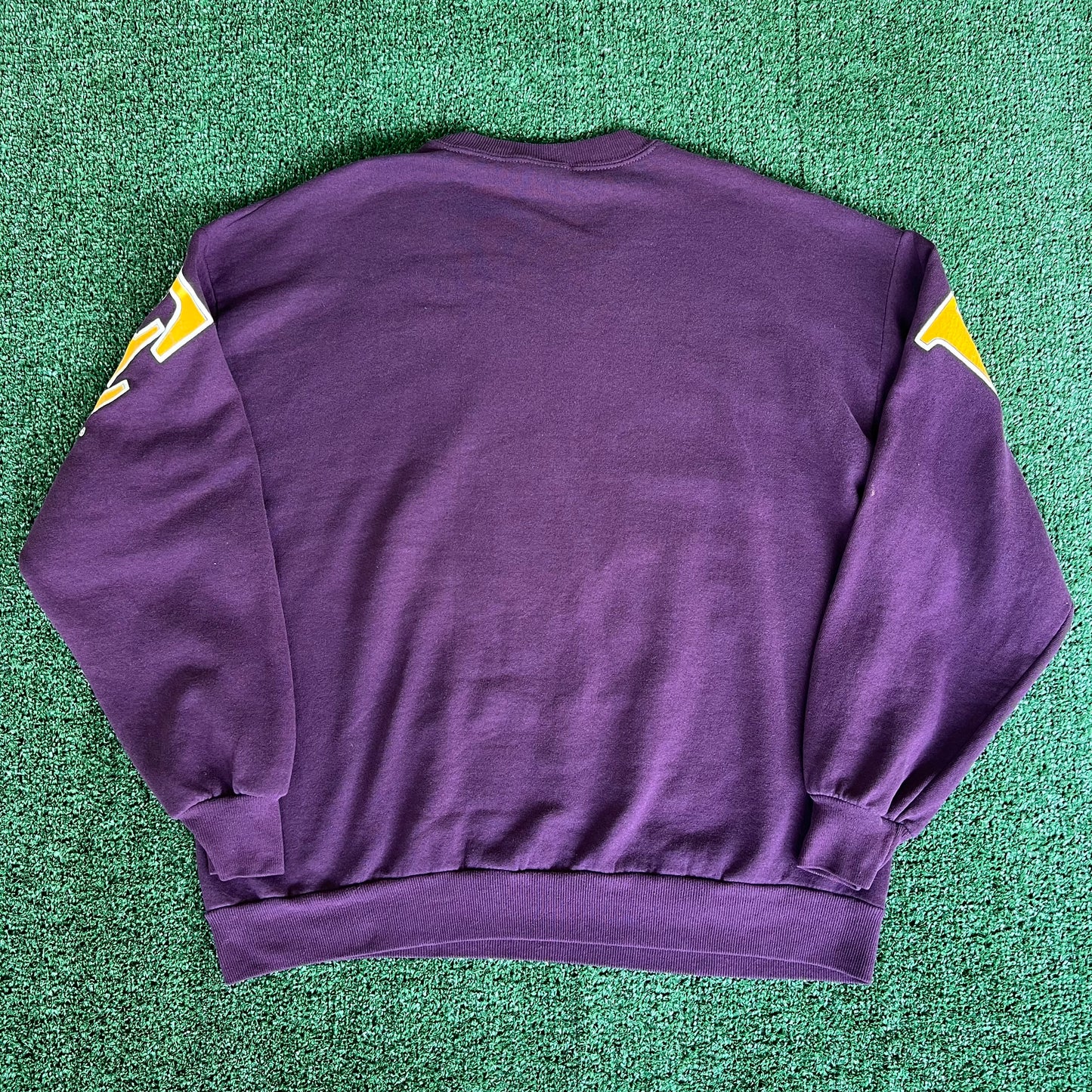 90s Florida State Seminoles FSU AOP Spellout Dark Purple Sweatshirt - Large