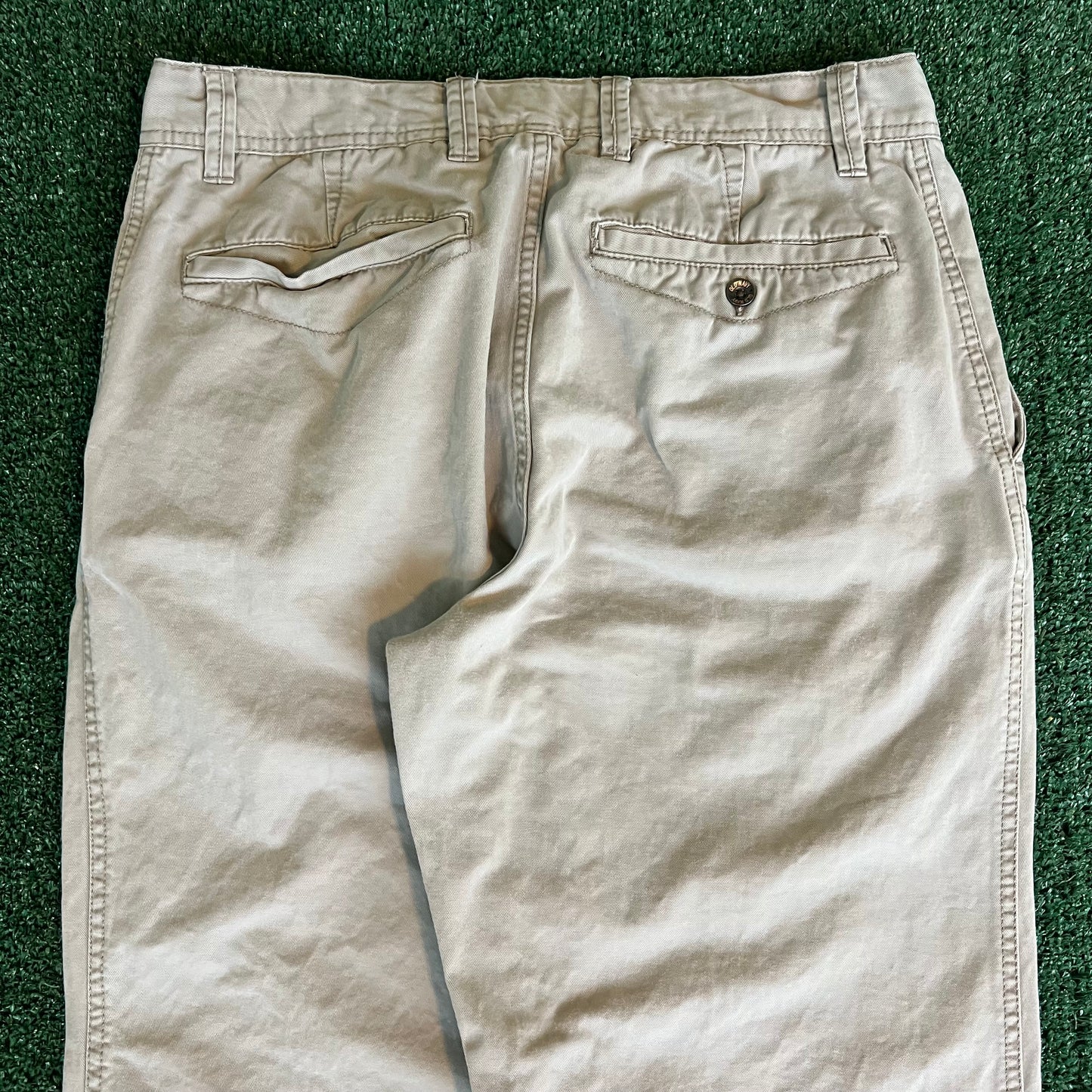 Y2K Old Navy Loose Baggy Wide-Leg Khaki Pants - 34x28" 21" Openings
