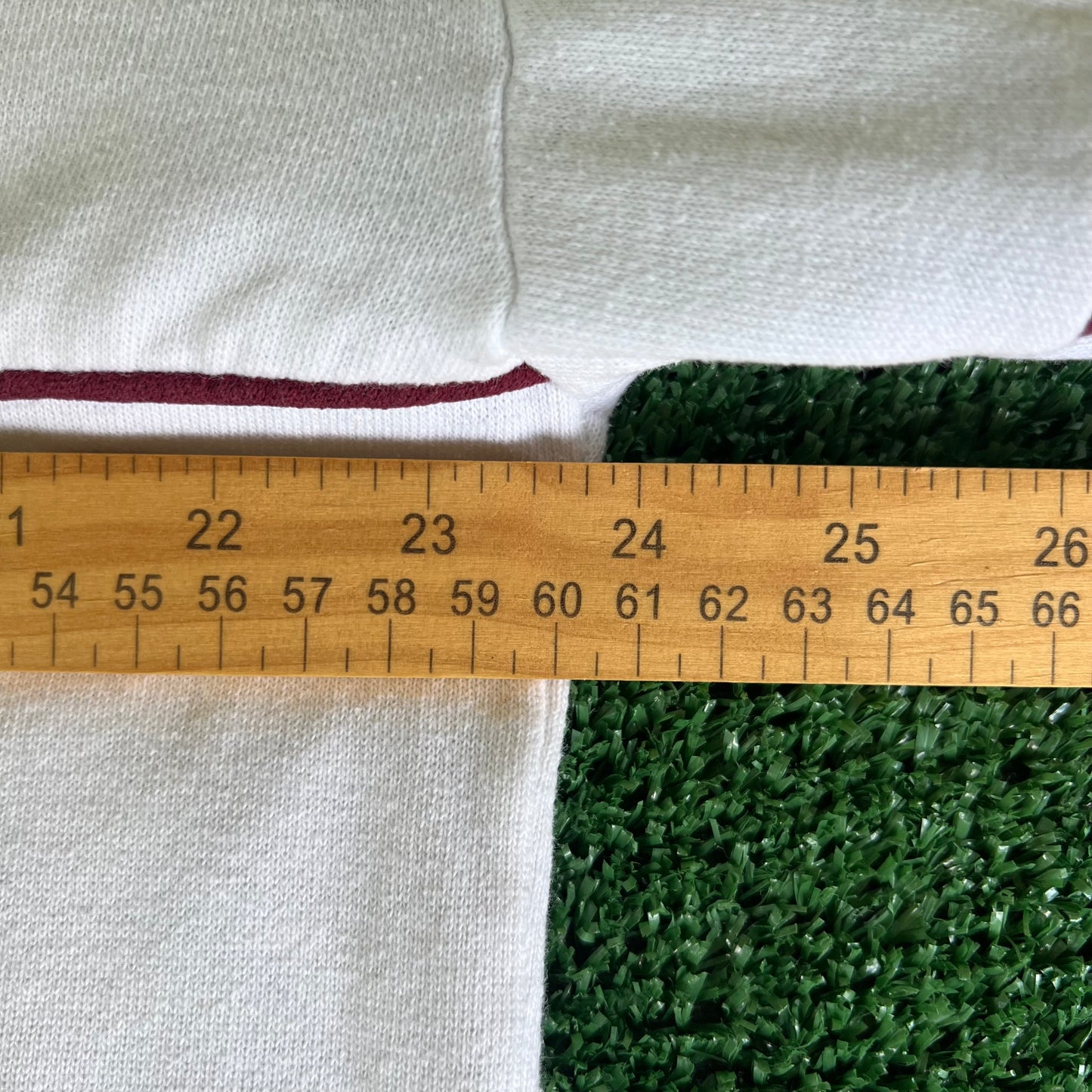 70s Southern Illinois University Salukis White Burgundy Stripe Sweatshirt - Large