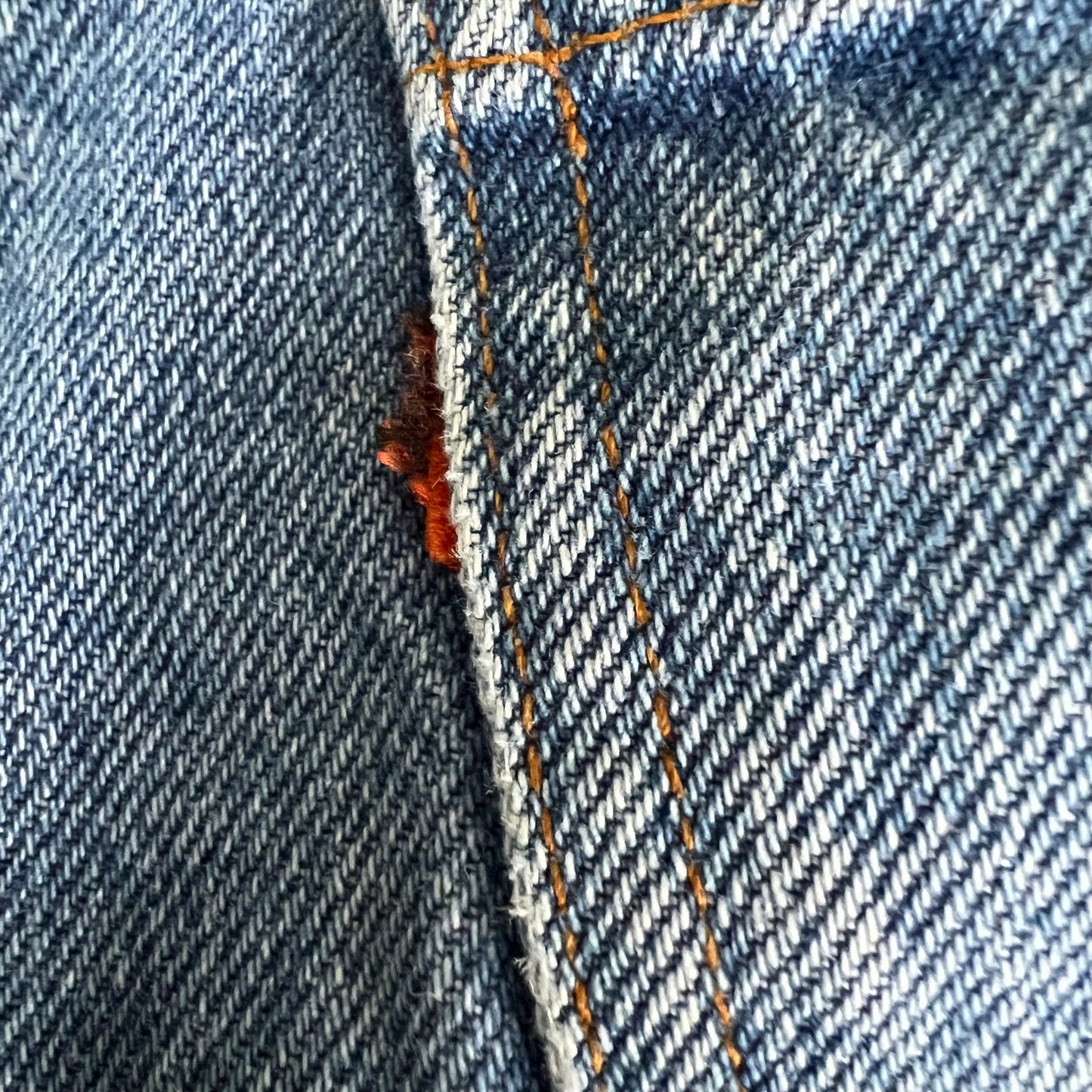 80s Levi's 505 Orange Tab Straight Leg Center Patch Blue Jeans - 36x29"