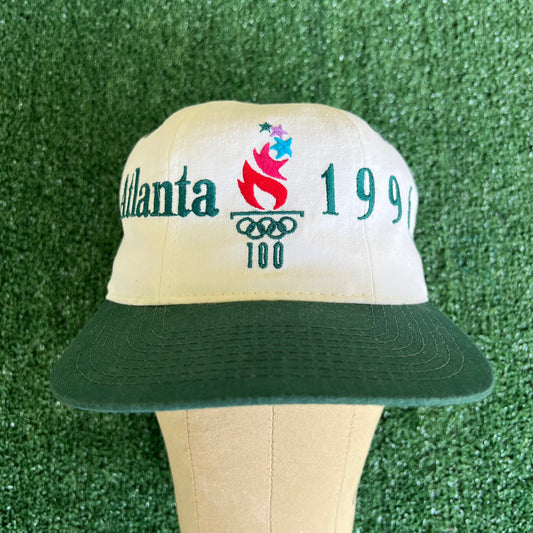 1996 Starter Atlanta Olympics Tri Block White Snapback Hat