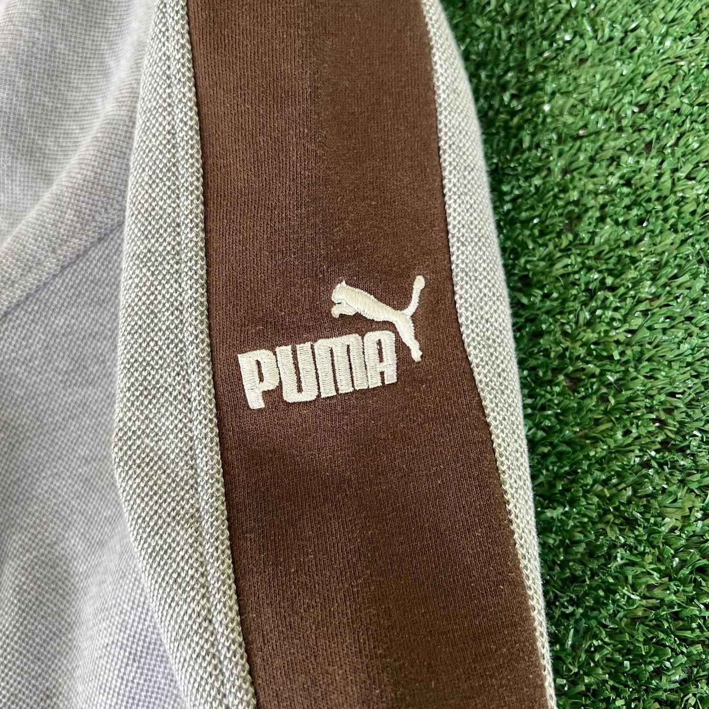 90s Puma NFL Cleveland Browns Gray Striped Sweatshirt - Large