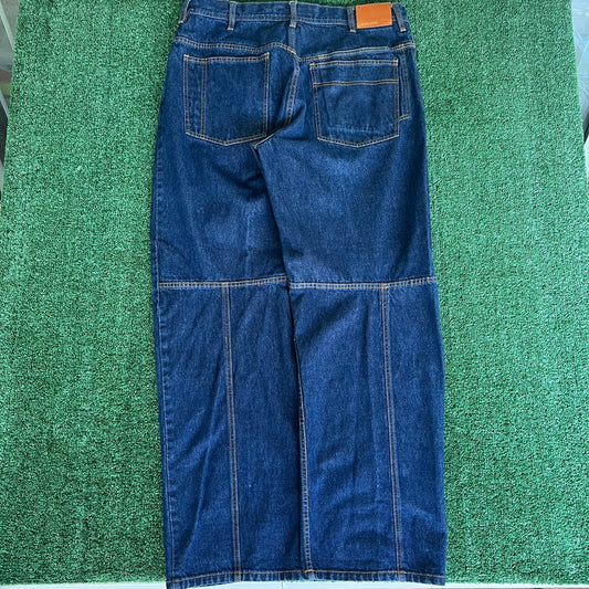 Y2K Sean John Baggy Wide-Leg Dark Blue Jeans - 39x34.25" 21" Openings