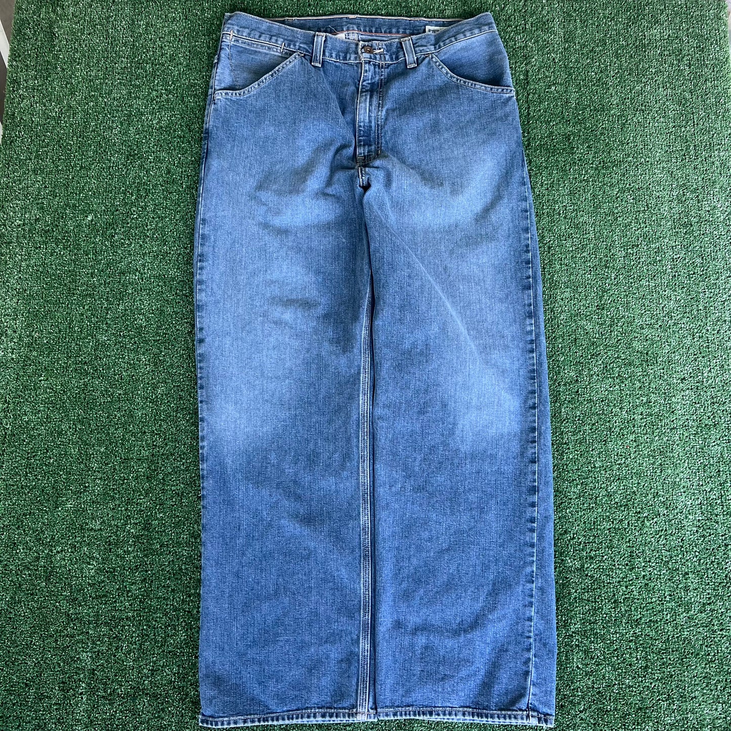 90s Y2K GAP Worker Baggy Wide-Leg Blue Jeans - 37x32" 20.5" Openings