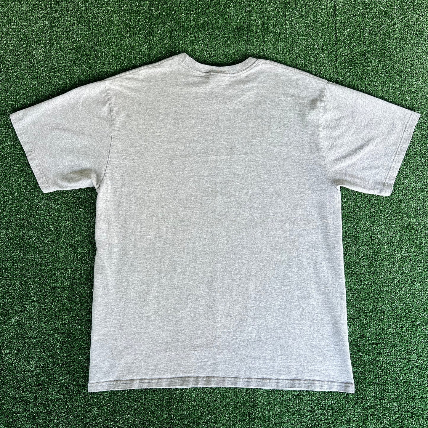 Y2K Nike Silver Tag Red Blue Bar Logo Gray T-Shirt - Large