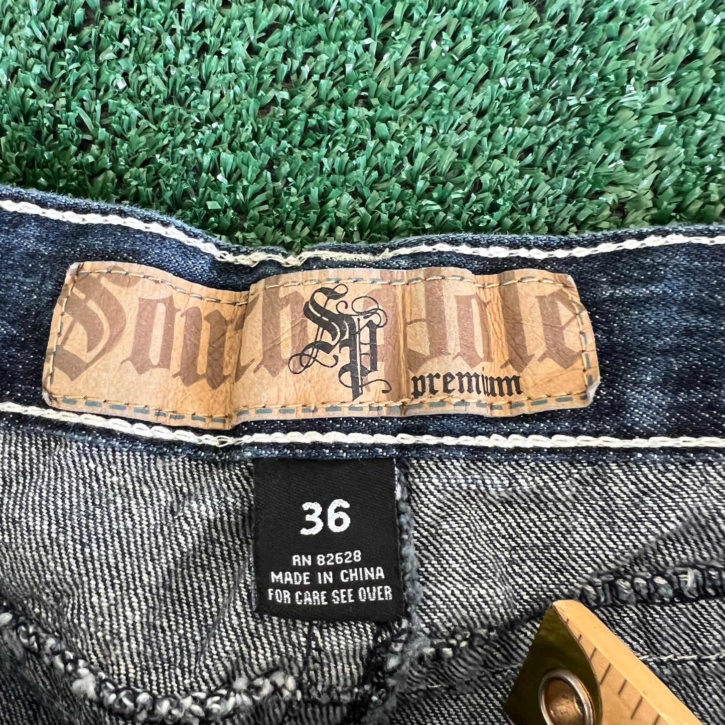 Y2K Southpole Premium Baggy Straight Dark Wash Blue Jeans - 35x30" 18" Openings