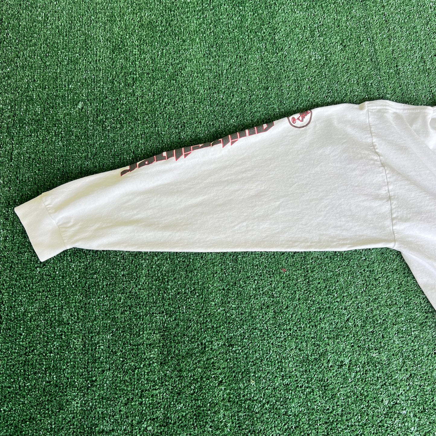 90s Quicksilver Dragon Spellout White Long Sleeve Shirt - Large